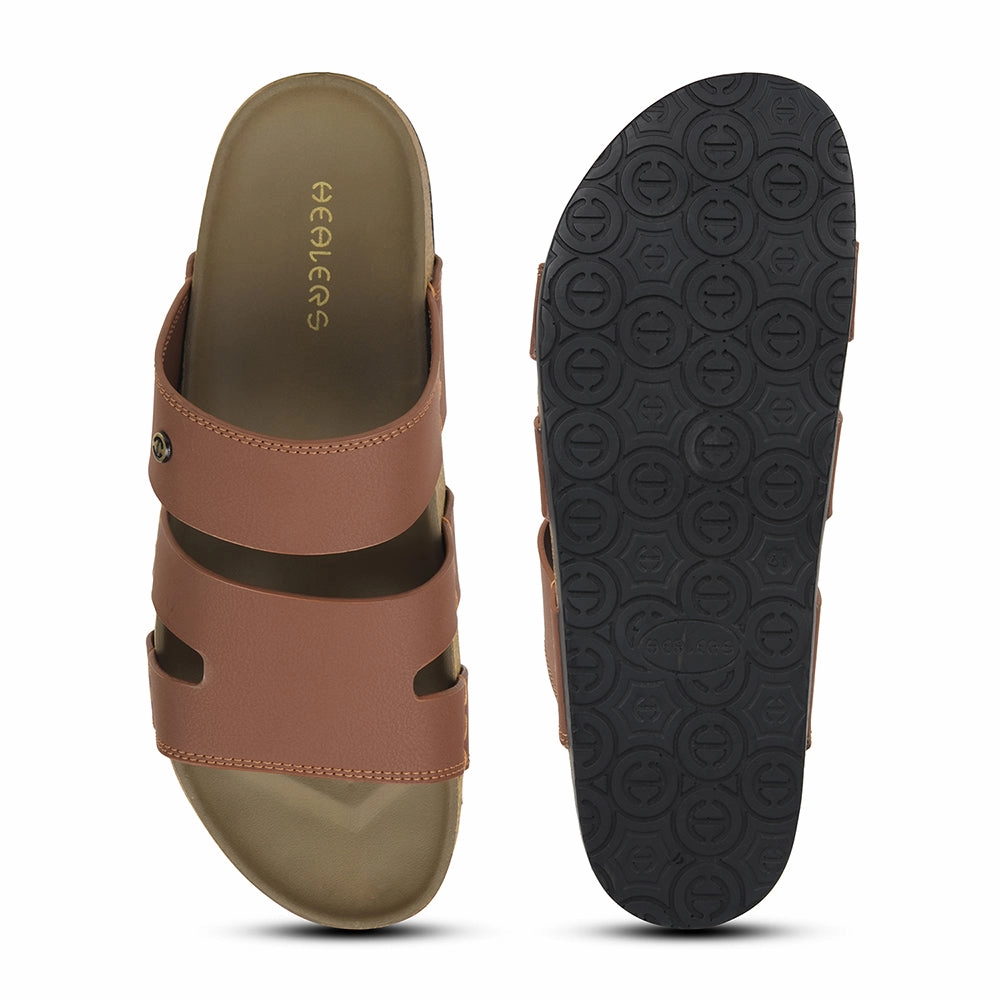 Healers Tan Casual Slipper For Mens AOL-5 By Liberty