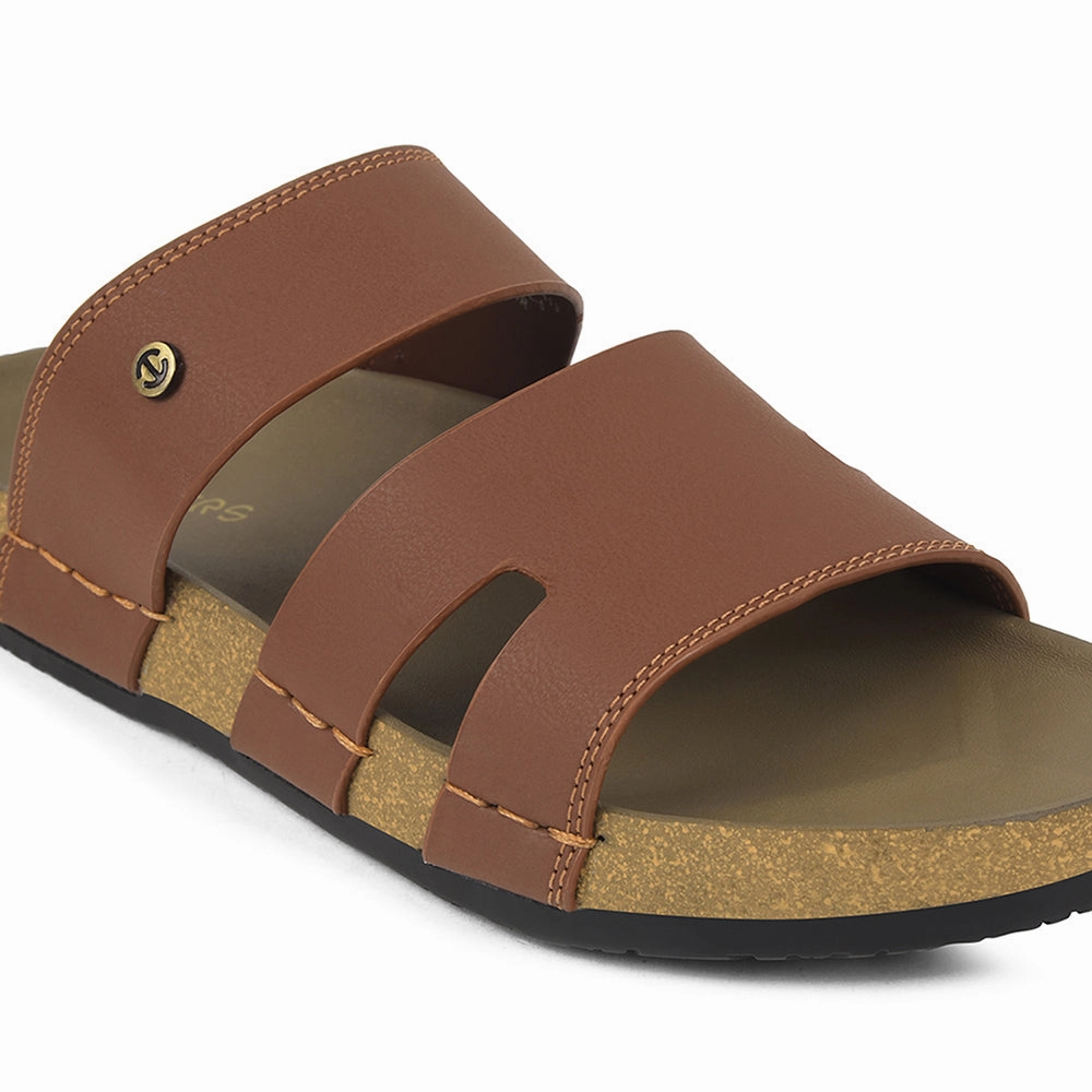 Healers Tan Casual Slipper For Mens AOL-5 By Liberty