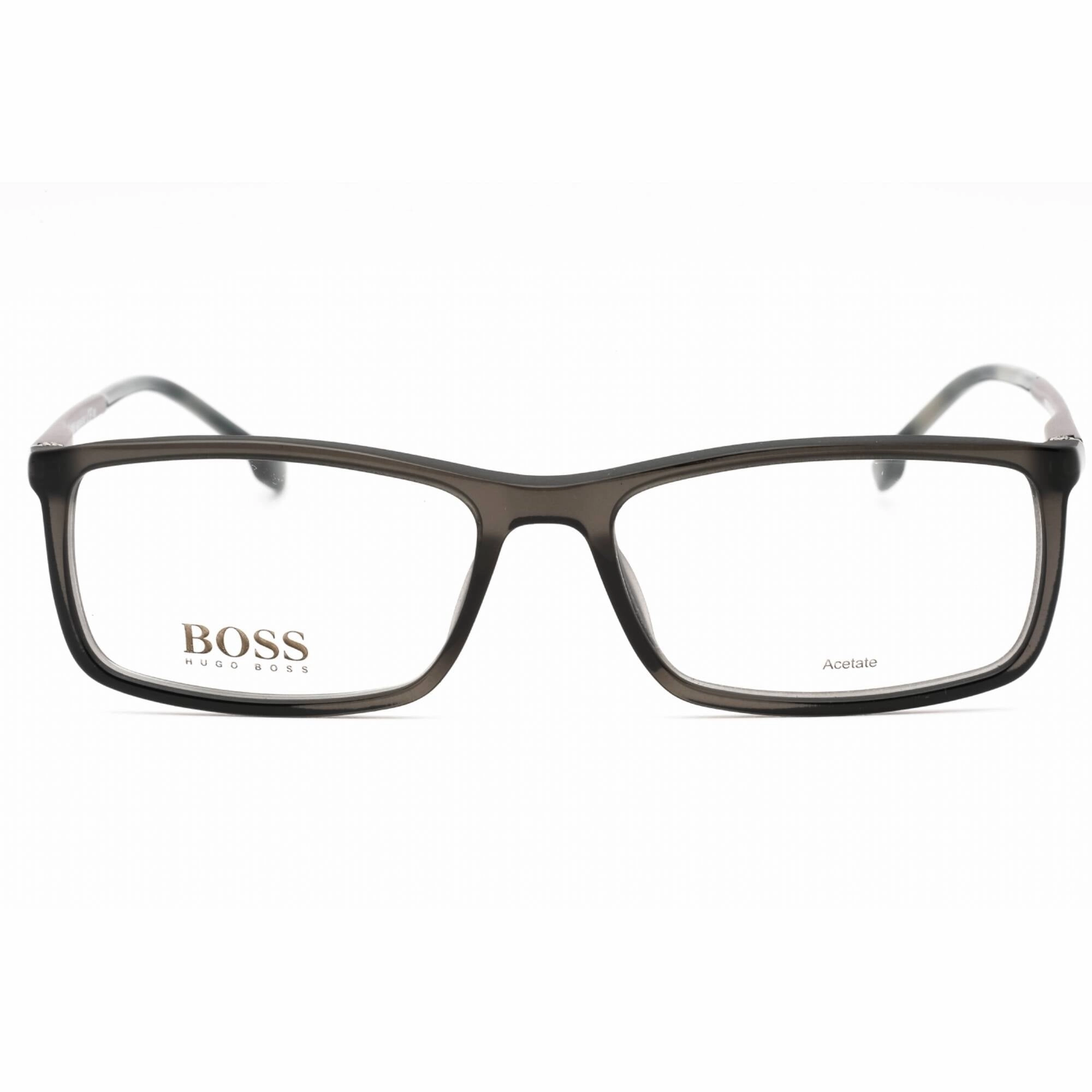 Hugo Boss Men's Eyeglasses - Grey Plastic Rectangular Frame | BOSS 1184/IT 0KB7 00
