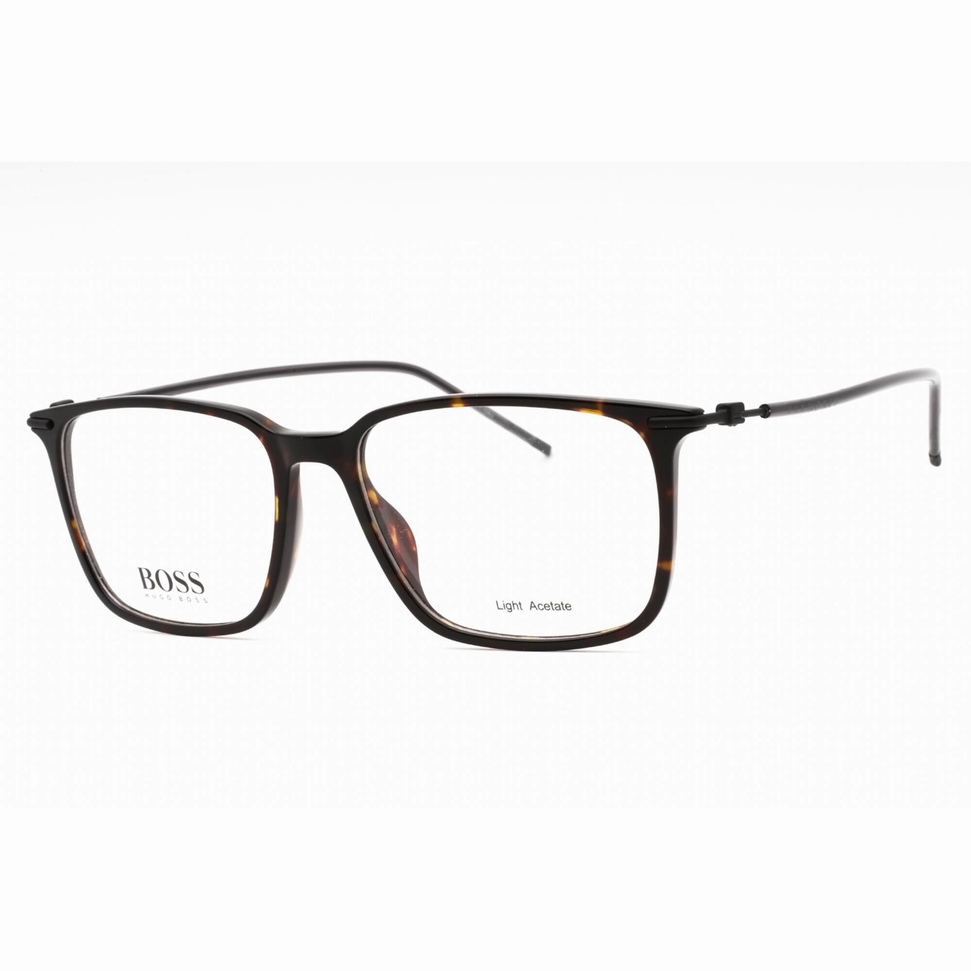 Hugo Boss Men's Eyeglasses - Havana Plastic Square Full Rim Frame | BOSS 1372 0086 00