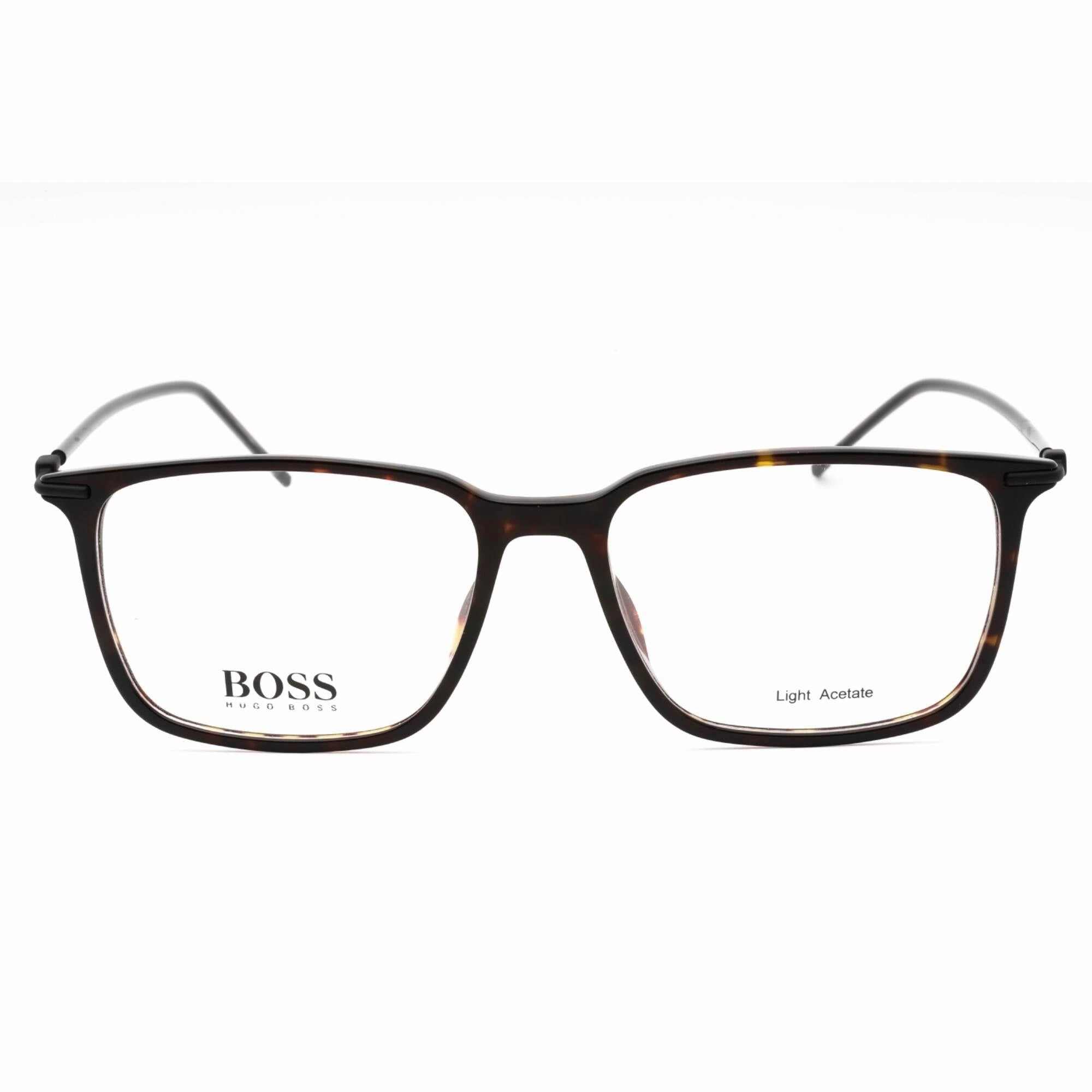 Hugo Boss Men's Eyeglasses - Havana Plastic Square Full Rim Frame | BOSS 1372 0086 00