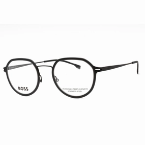 Hugo Boss Men's Eyeglasses - Matte Black Grey Metal Round Frame | BOSS 1428 0O6W 00