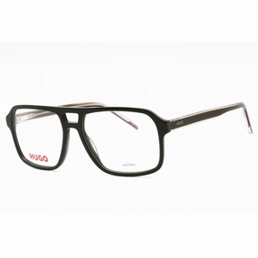 Hugo Men's Eyeglasses - Green Grey Plastic Square Full Rim Frame | HG 1299 08YW 00