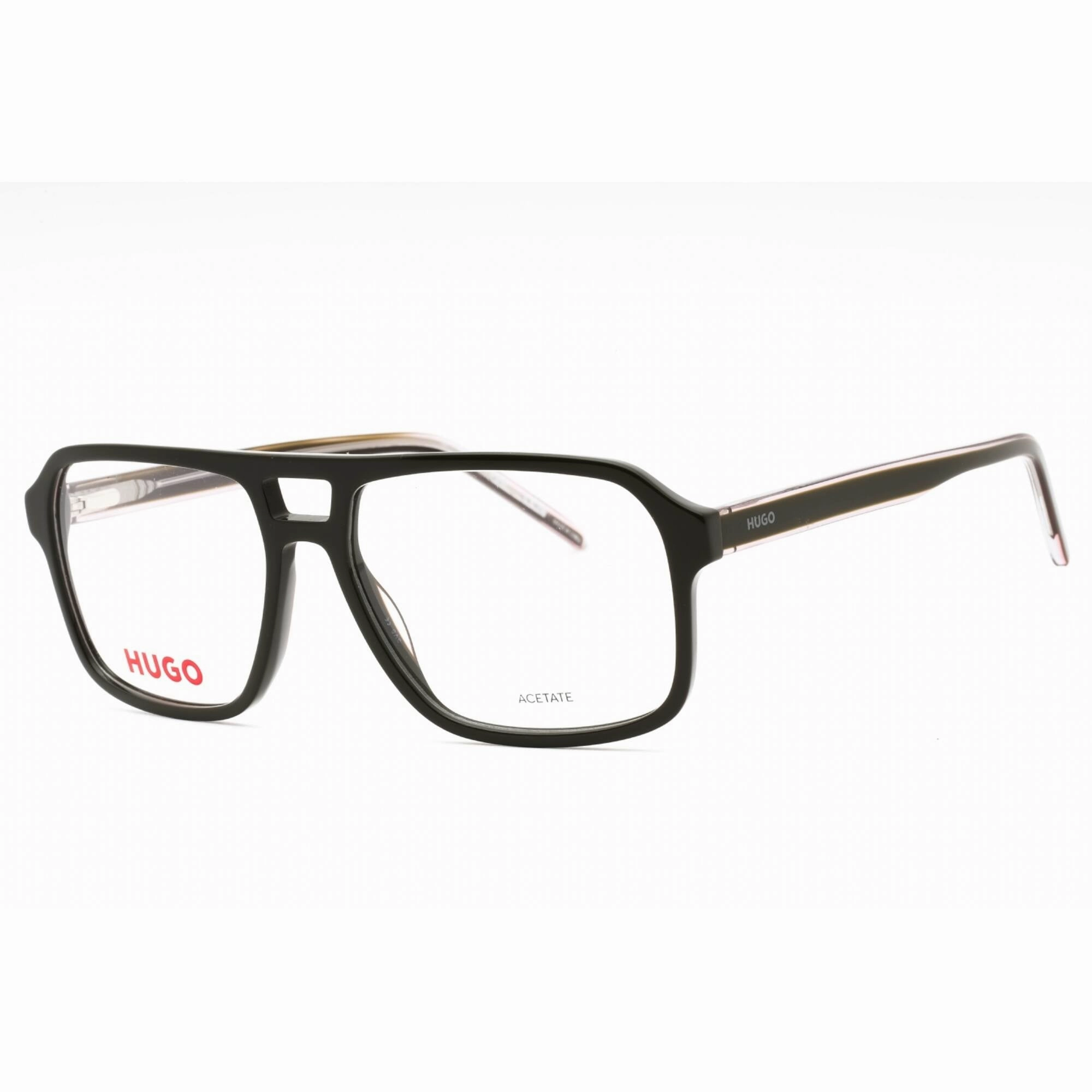 Hugo Men's Eyeglasses - Green Grey Plastic Square Full Rim Frame | HG 1299 08YW 00