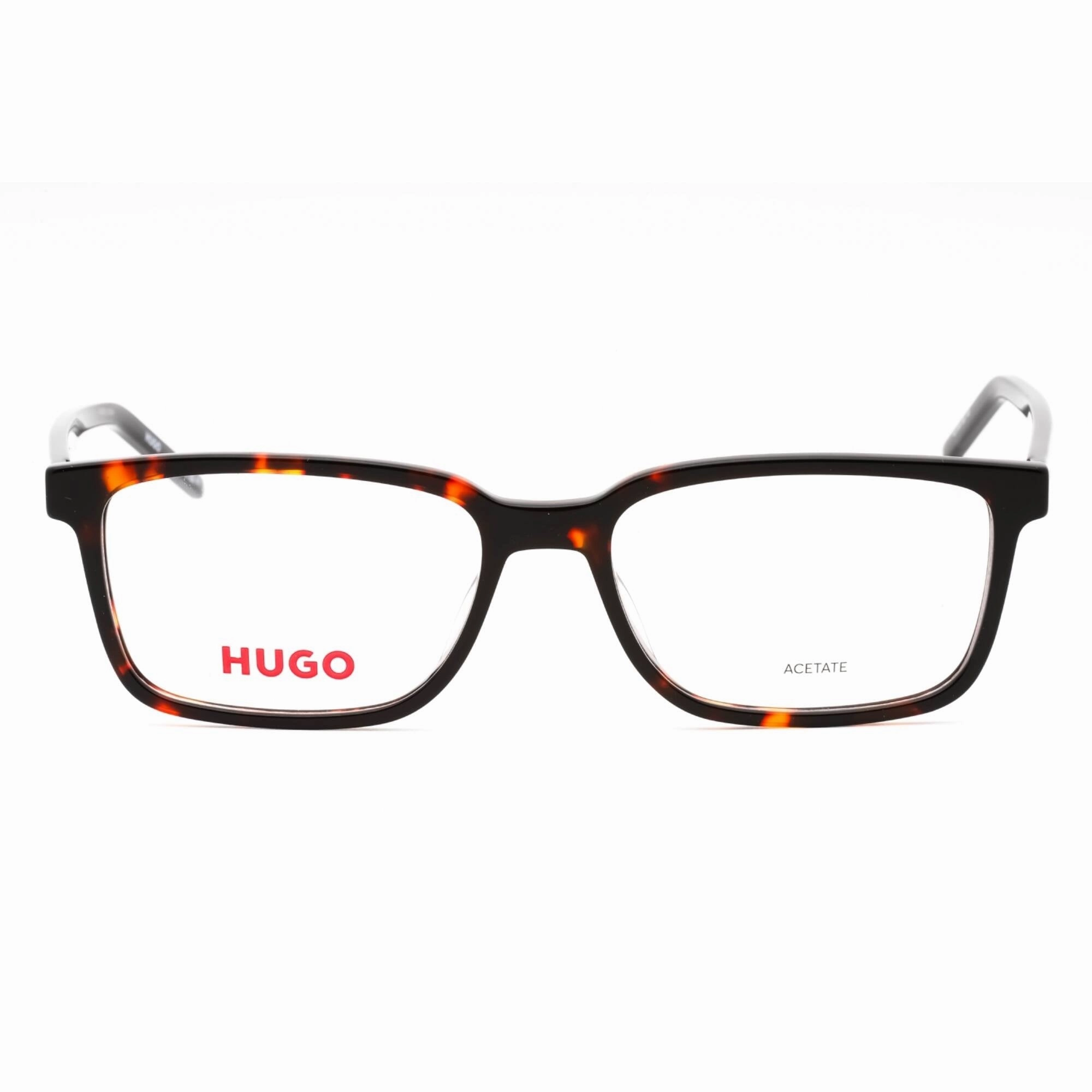 Hugo Men's Eyeglasses - Havana Red Plastic Rectangular Full Rim | HG 1245 0O63 00