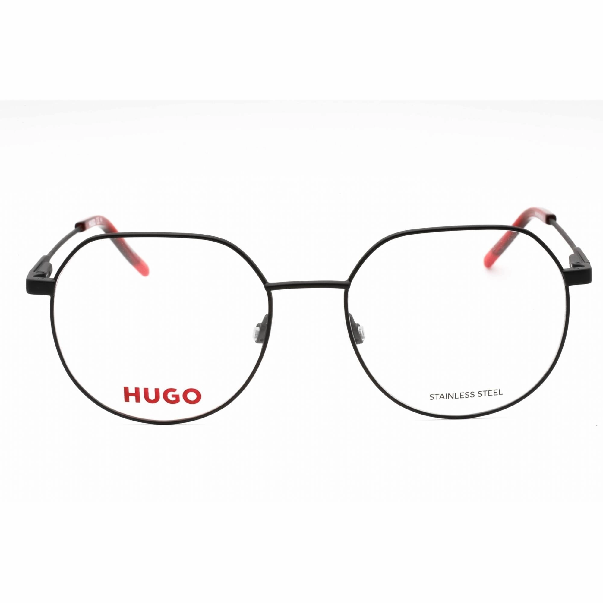 Hugo Men's Eyeglasses - Matte Black Round Frame Clear Demo Lens | HG 1179 0003 00