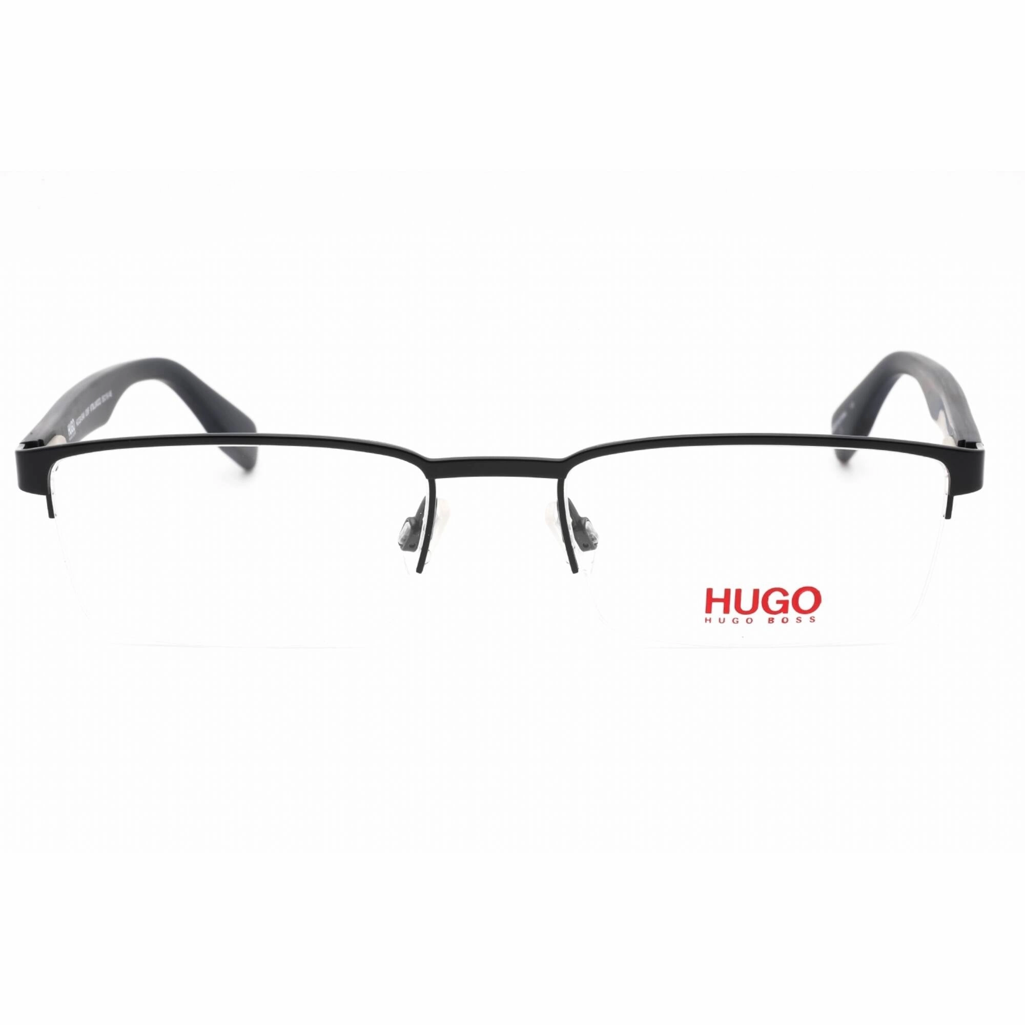 Hugo Men's Eyeglasses - Matte Blue Wood Rectangular Metal Frame | HG 0324 SAM 02WF 00