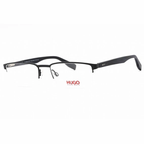 Hugo Men's Eyeglasses - Matte Blue Wood Rectangular Metal Frame | HG 0324 SAM 02WF 00
