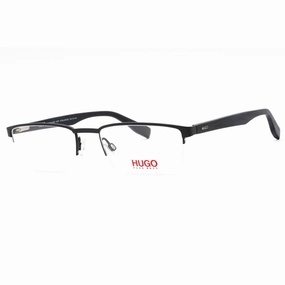 Hugo Men's Eyeglasses - Matte Blue Wood Rectangular Metal Frame | HG 0324 SAM 02WF 00