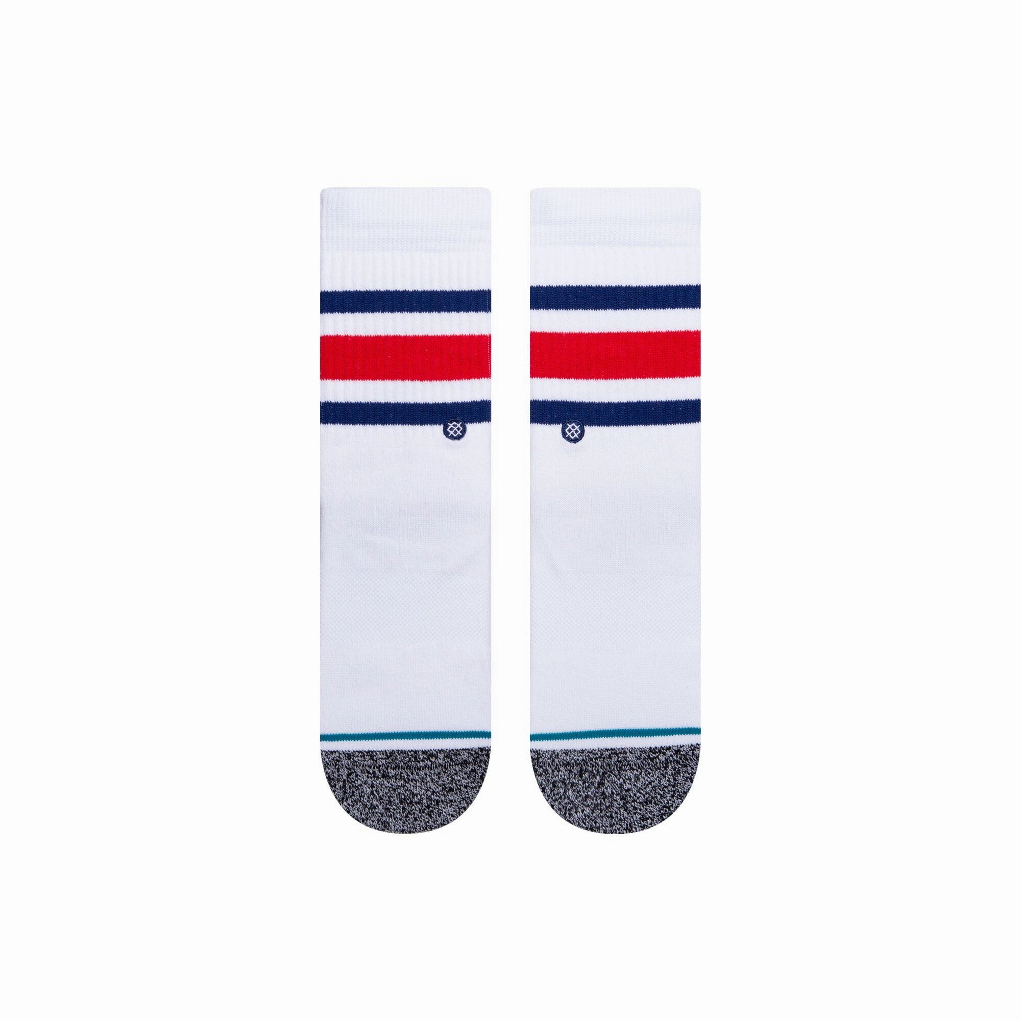 Kids' Crew Socks - Boyd St - White / Blue