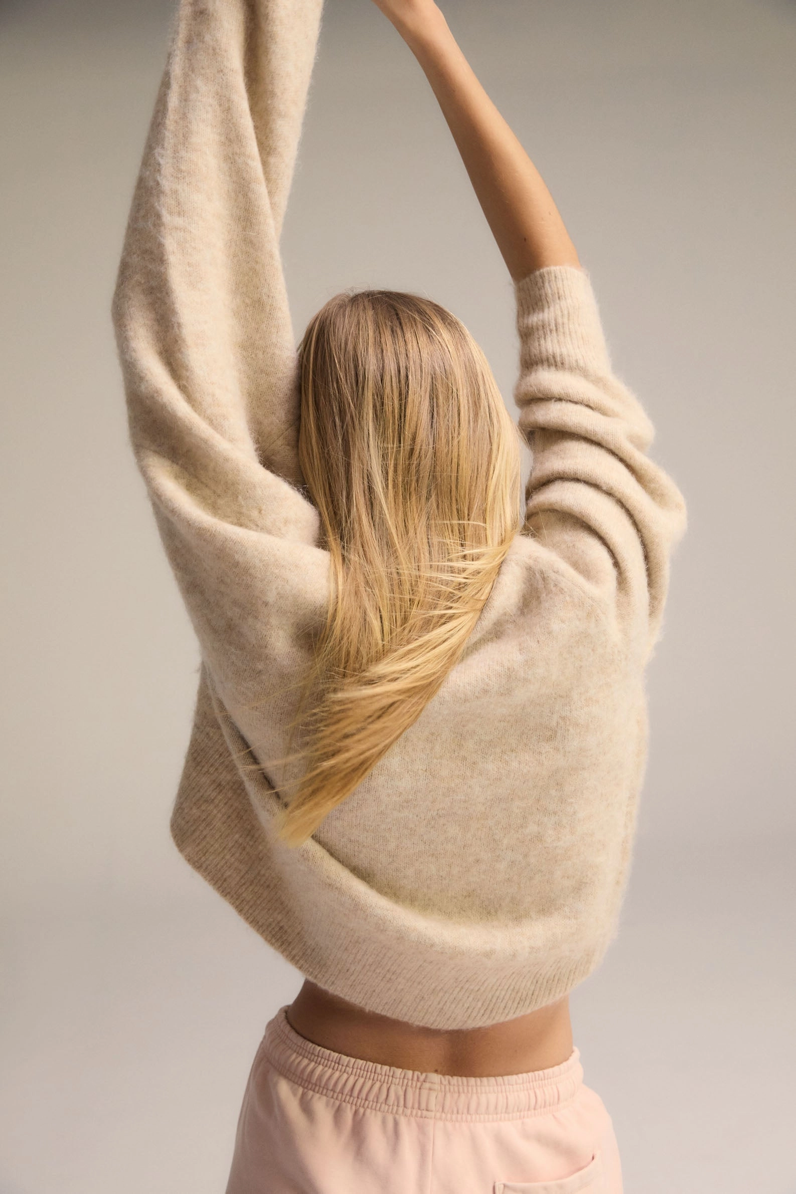 Knit Crew Neck Sweatshirt - Stone