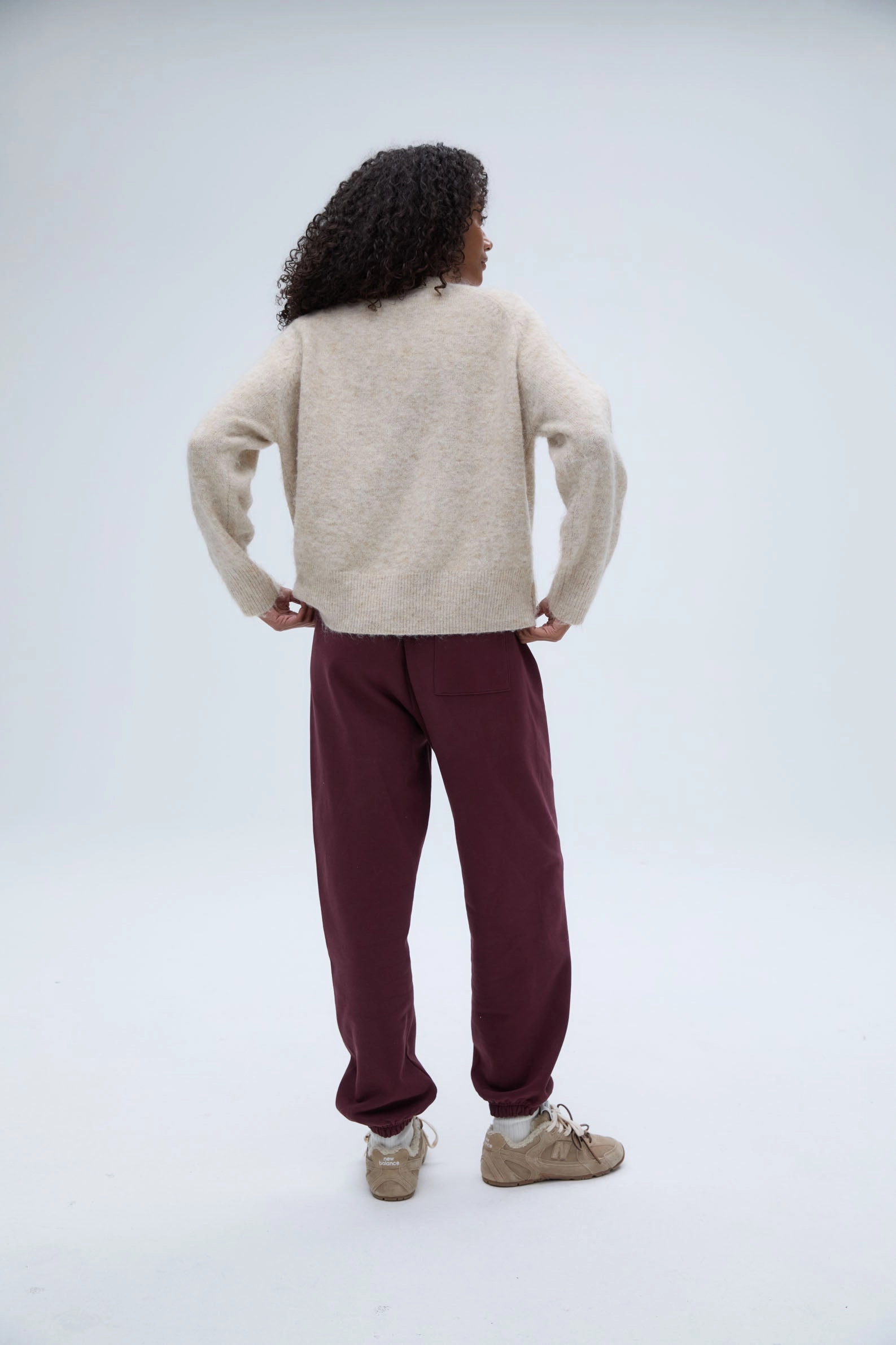 Knit Crew Neck Sweatshirt - Stone