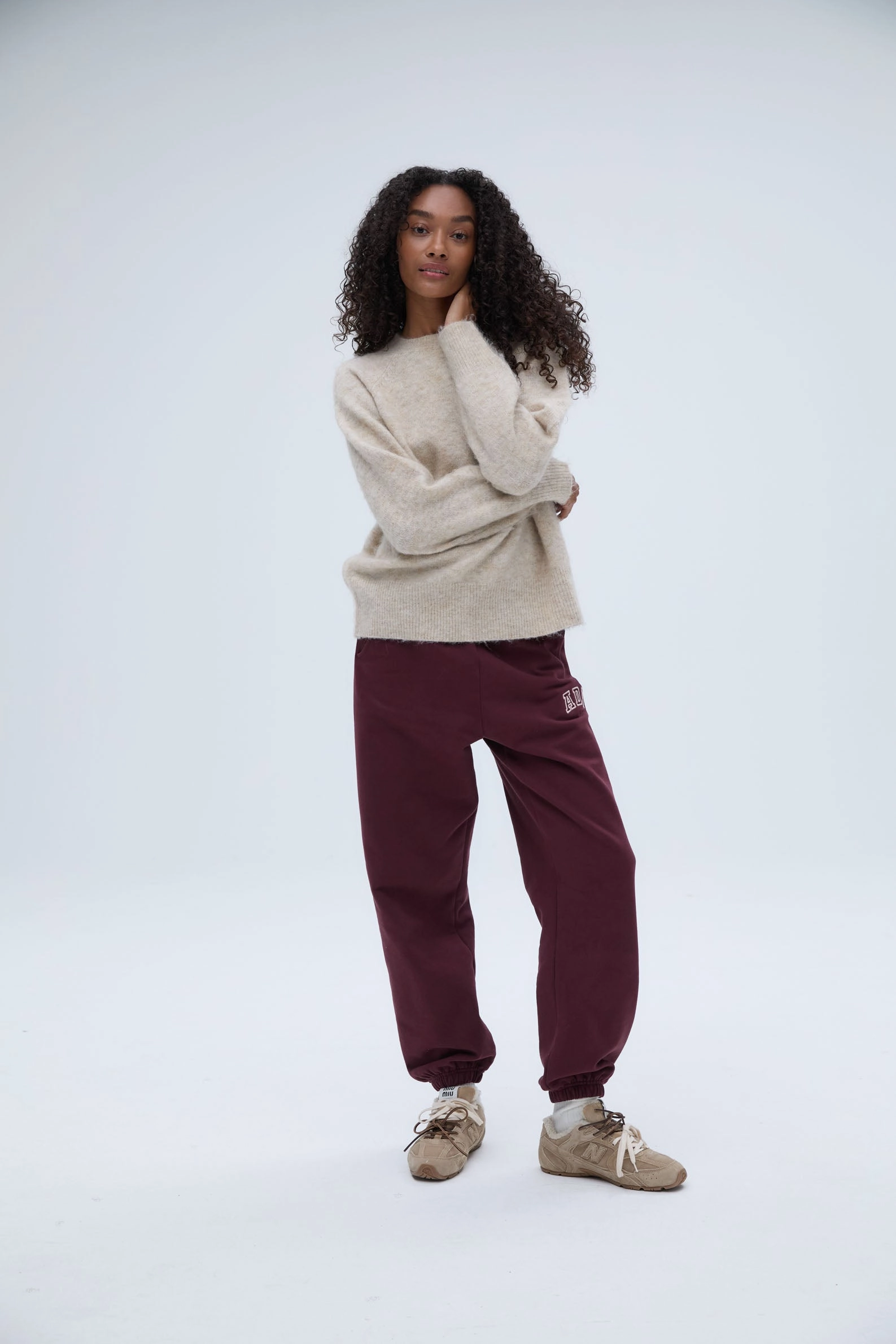 Knit Crew Neck Sweatshirt - Stone