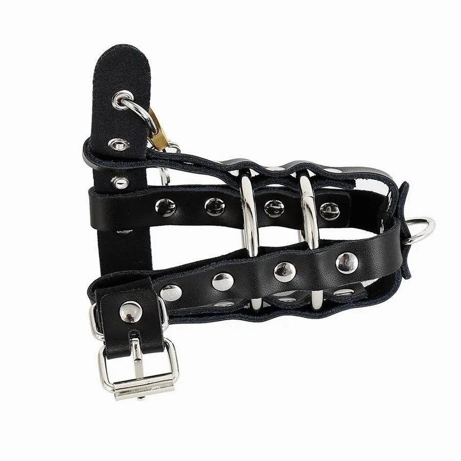 Leather Male Chastity Cage