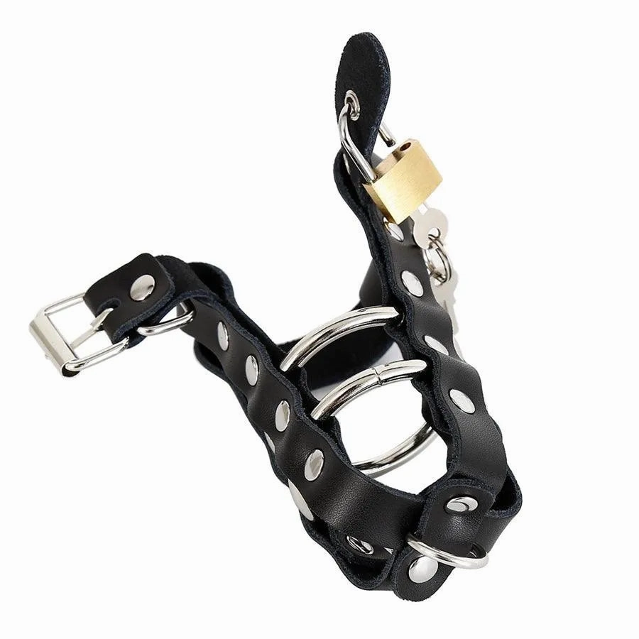Leather Male Chastity Cage