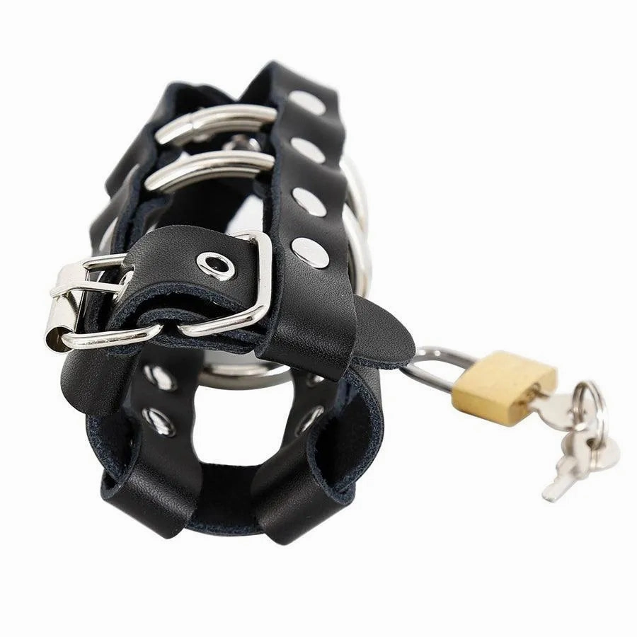 Leather Male Chastity Cage