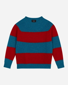 Lowie Blue   Red Stripe Scottish Jumper