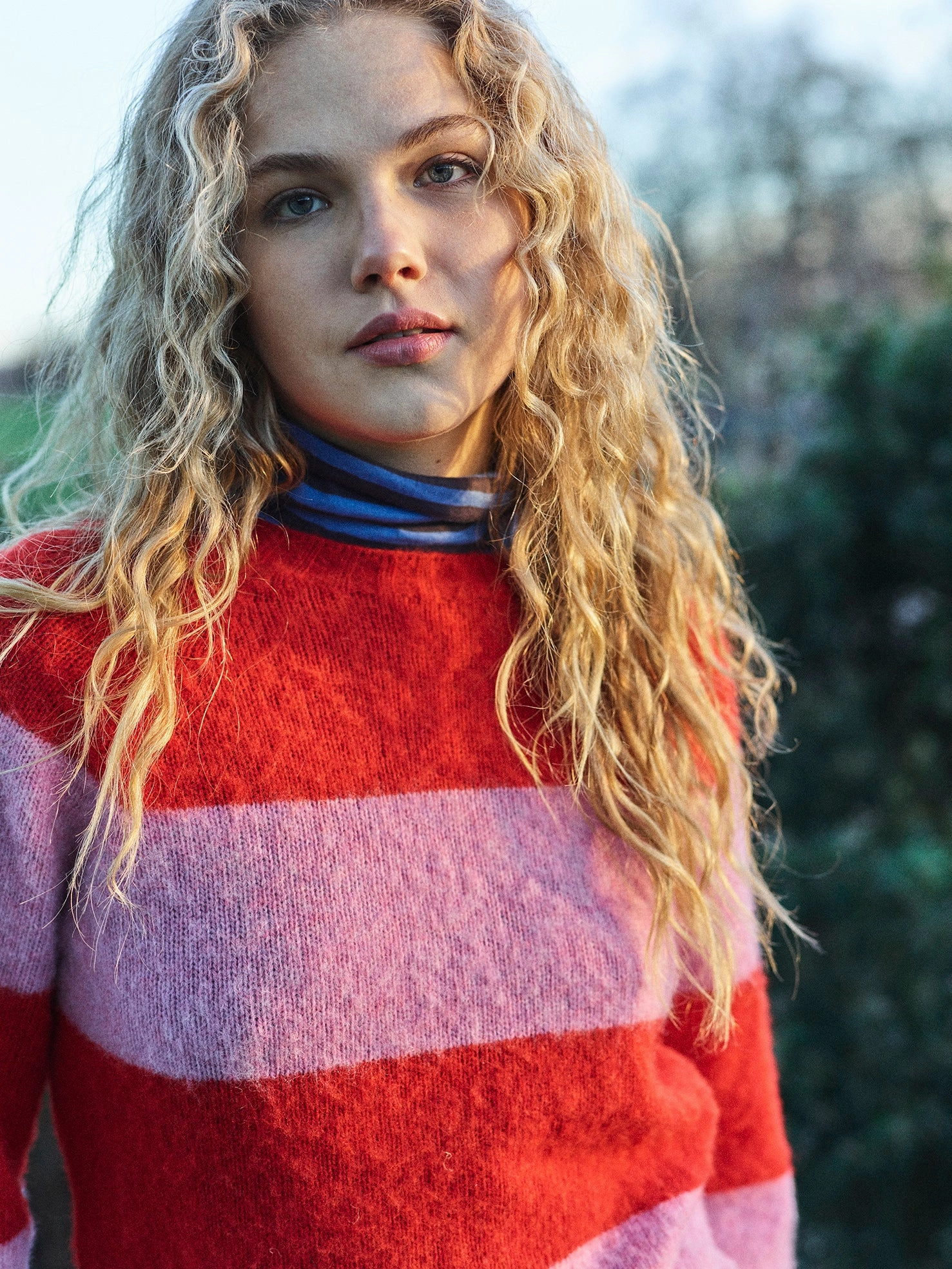 Lowie Pink   Red Stripe Scottish Jumper