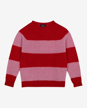 Lowie Pink   Red Stripe Scottish Jumper