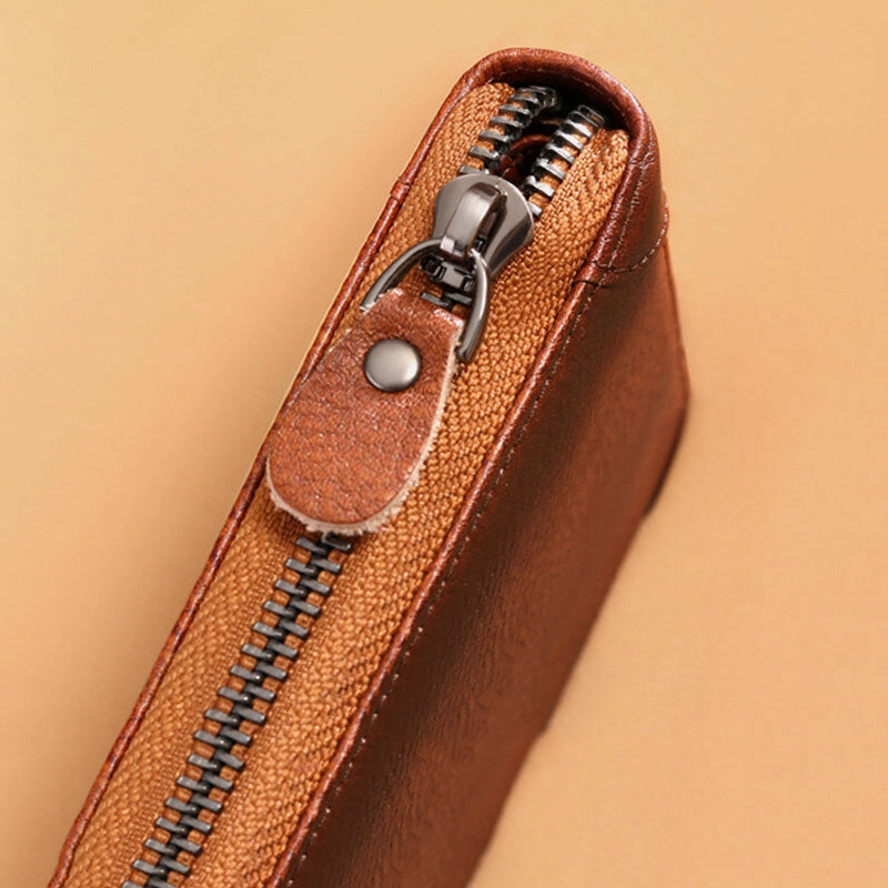 Men Genuine Leather RFID Anti-theft Multi-slot License Card Case Card Holder Wallet