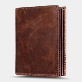 Men Oil Wax Leather Short Bifold RFID Anti-magnetic Wallets 16 Card Slot Thicken Driver License Card Holder Coin Purse