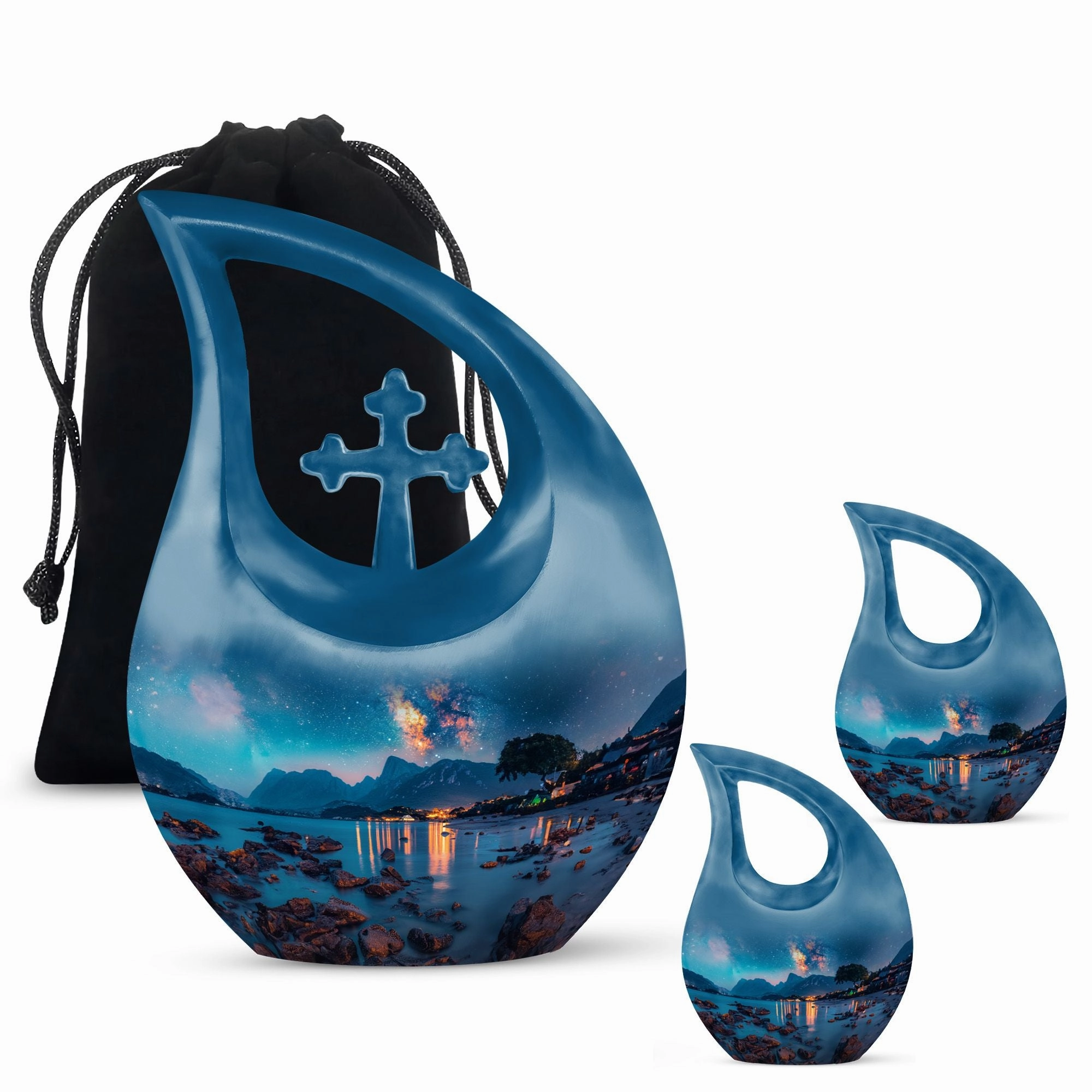 Milkyway Memorial Urn : Cross-Drop Keepsake Urn For Ashes