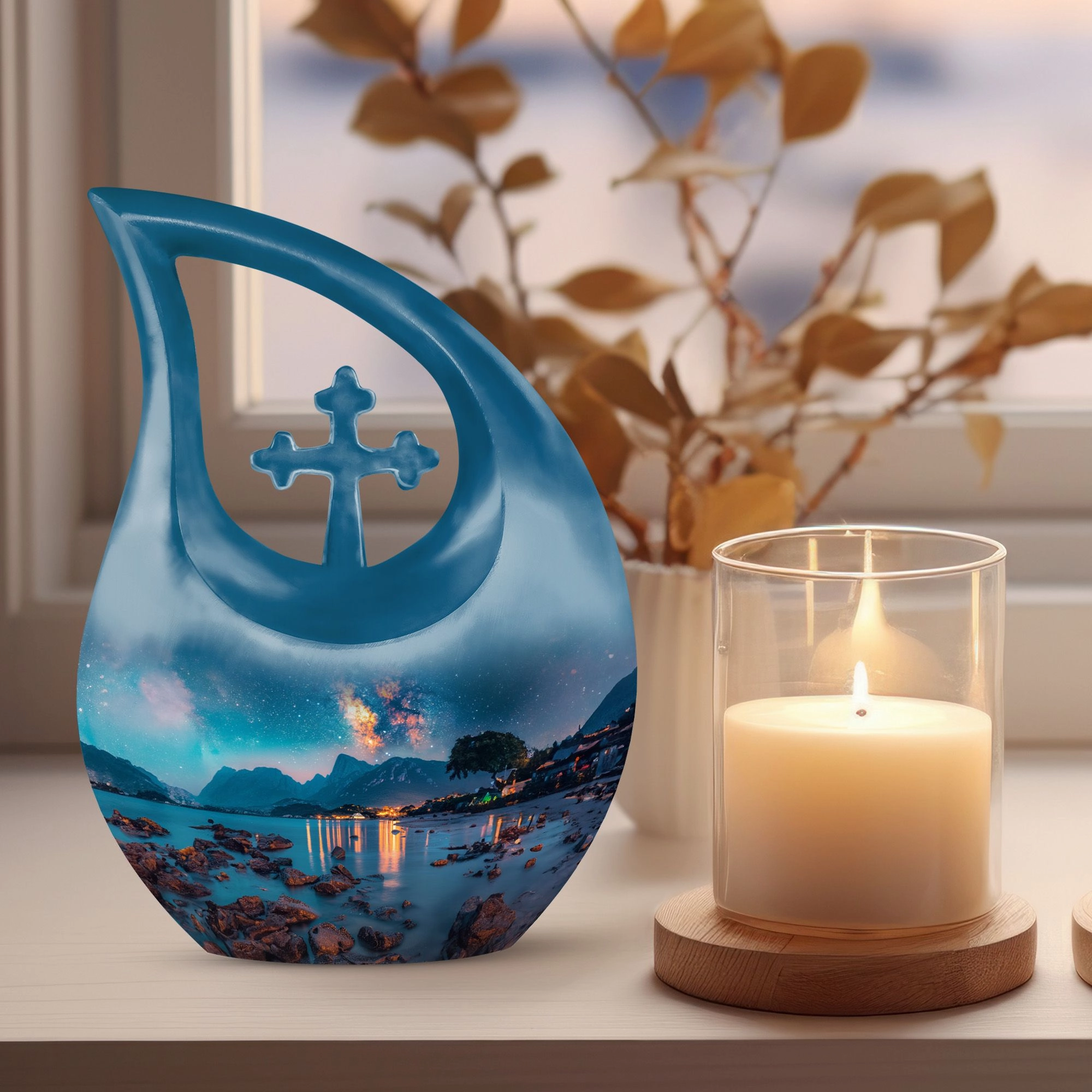 Milkyway Memorial Urn : Cross-Drop Keepsake Urn For Ashes