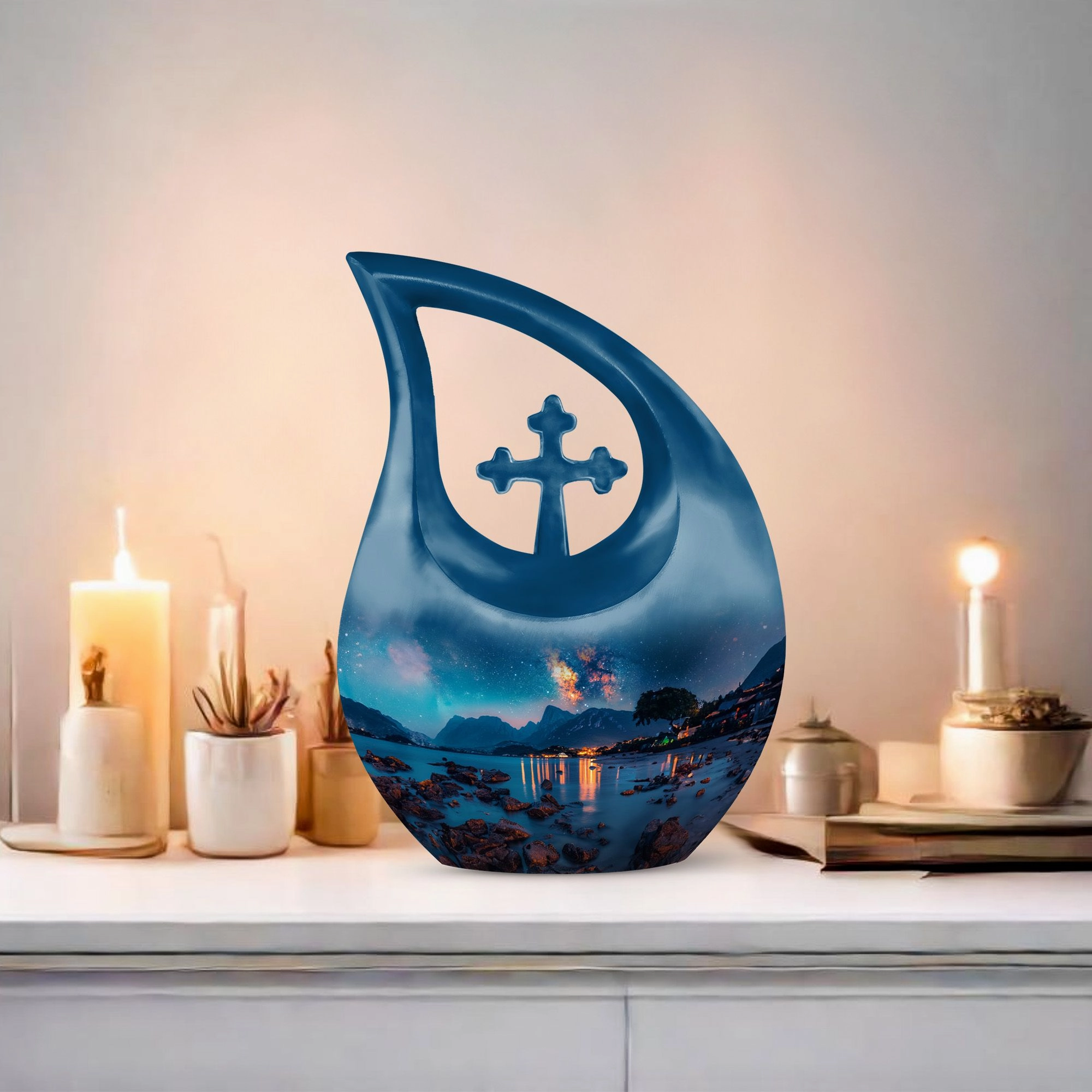 Milkyway Memorial Urn : Cross-Drop Keepsake Urn For Ashes