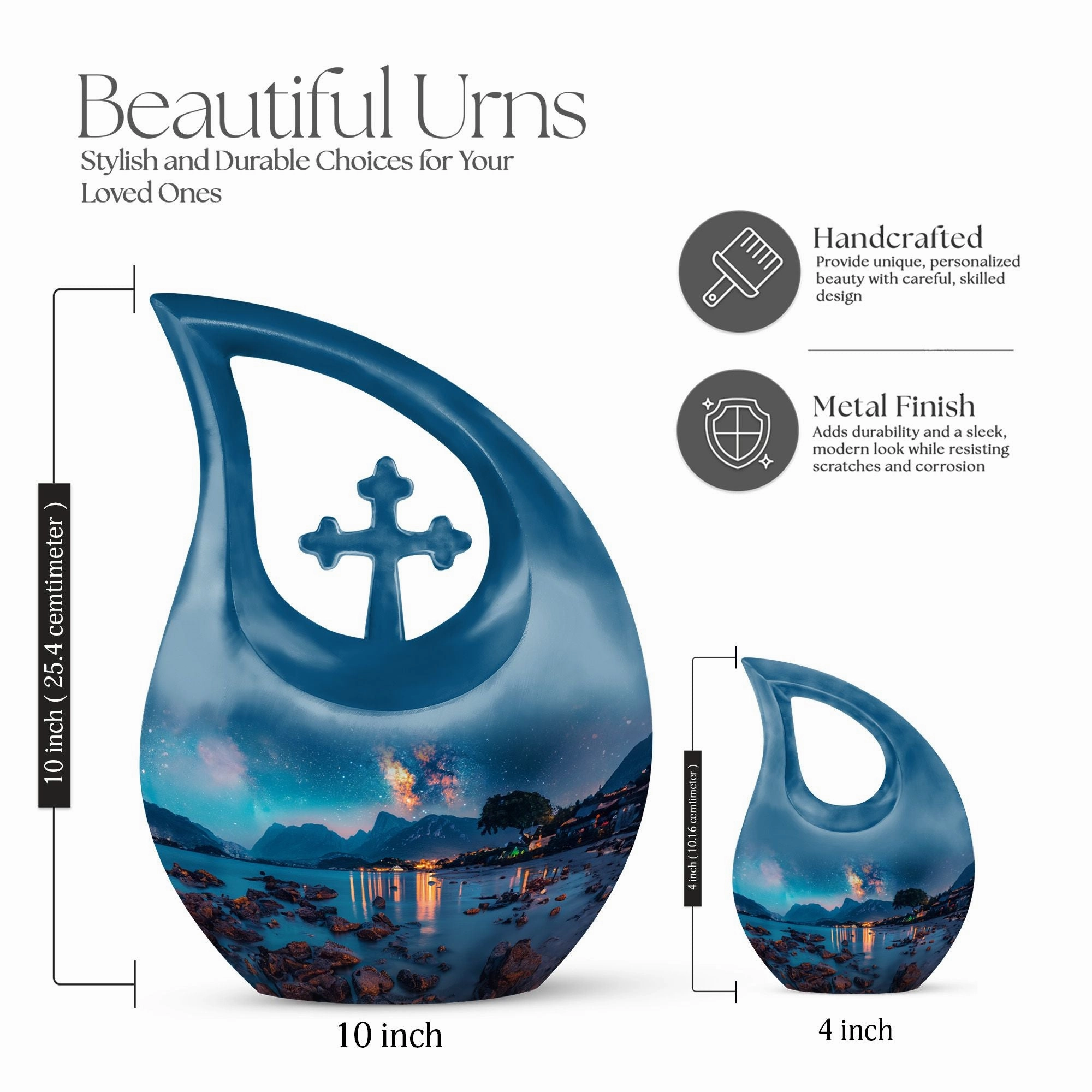 Milkyway Memorial Urn : Cross-Drop Keepsake Urn For Ashes