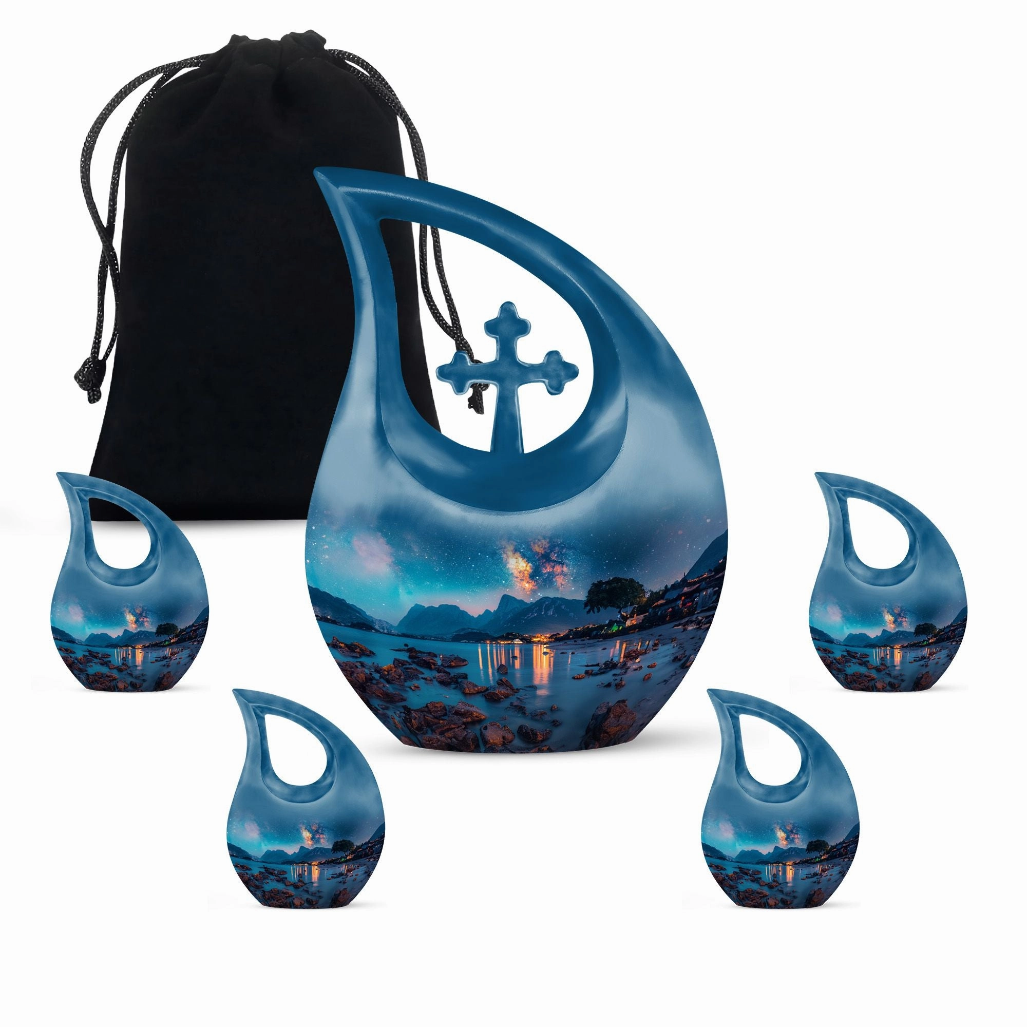 Milkyway Memorial Urn : Cross-Drop Keepsake Urn For Ashes