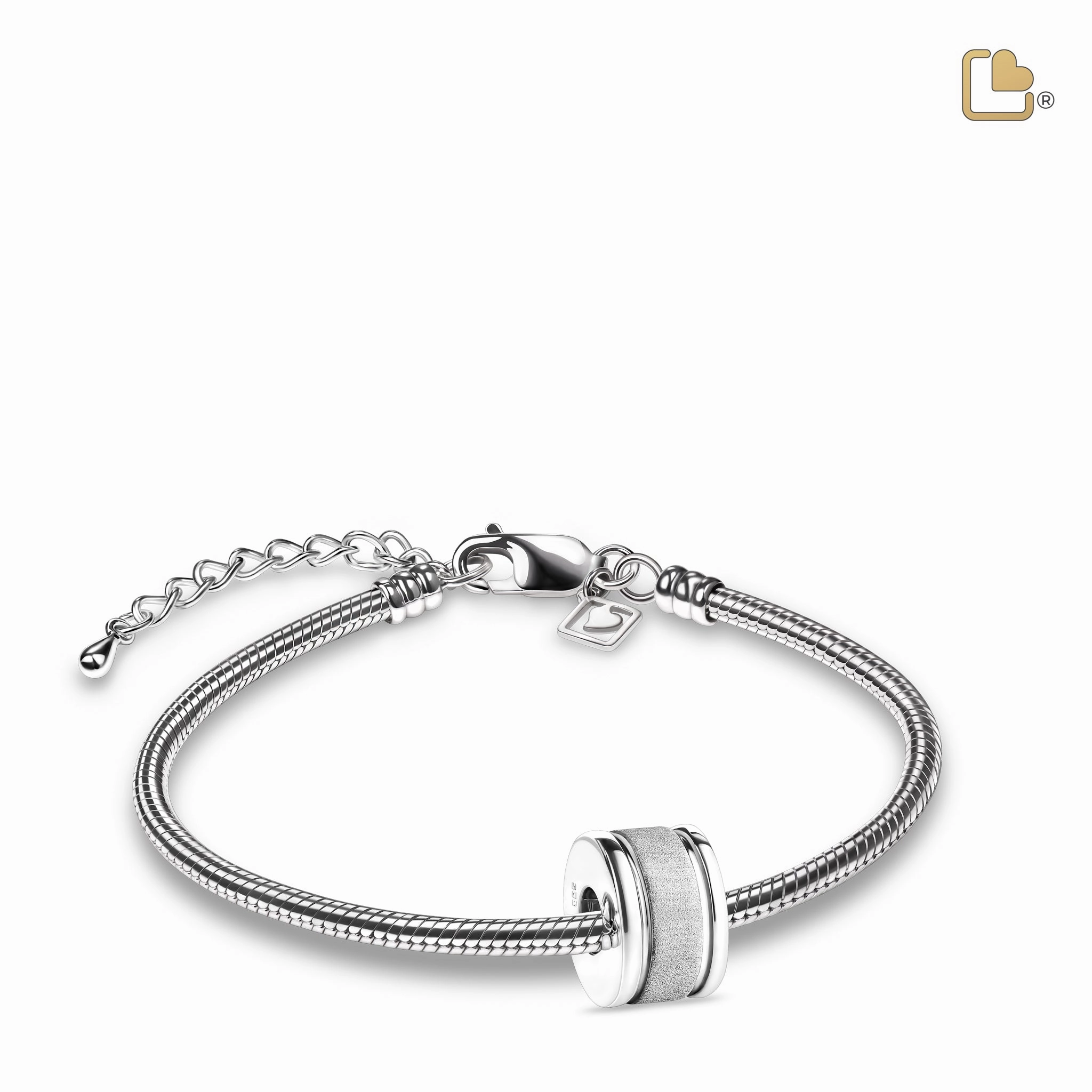 Omega Two Tone Sterling Silver Cremation Bracelet Bead