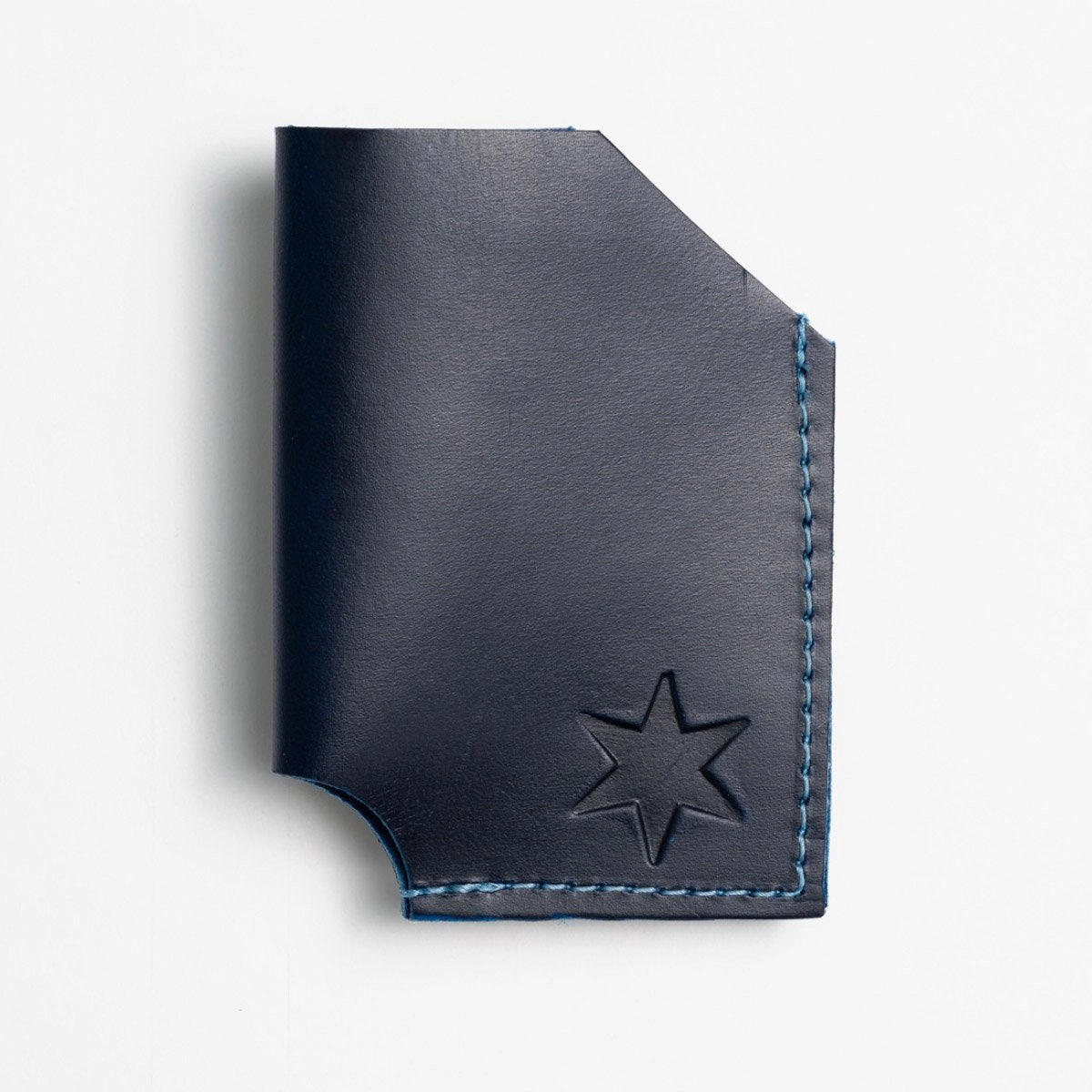 Parisian Blue Leather Card Holder