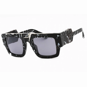 Philipp Plein Men's Sunglasses - Marbled Black Acetate Square Frame | SPP092M Z21G