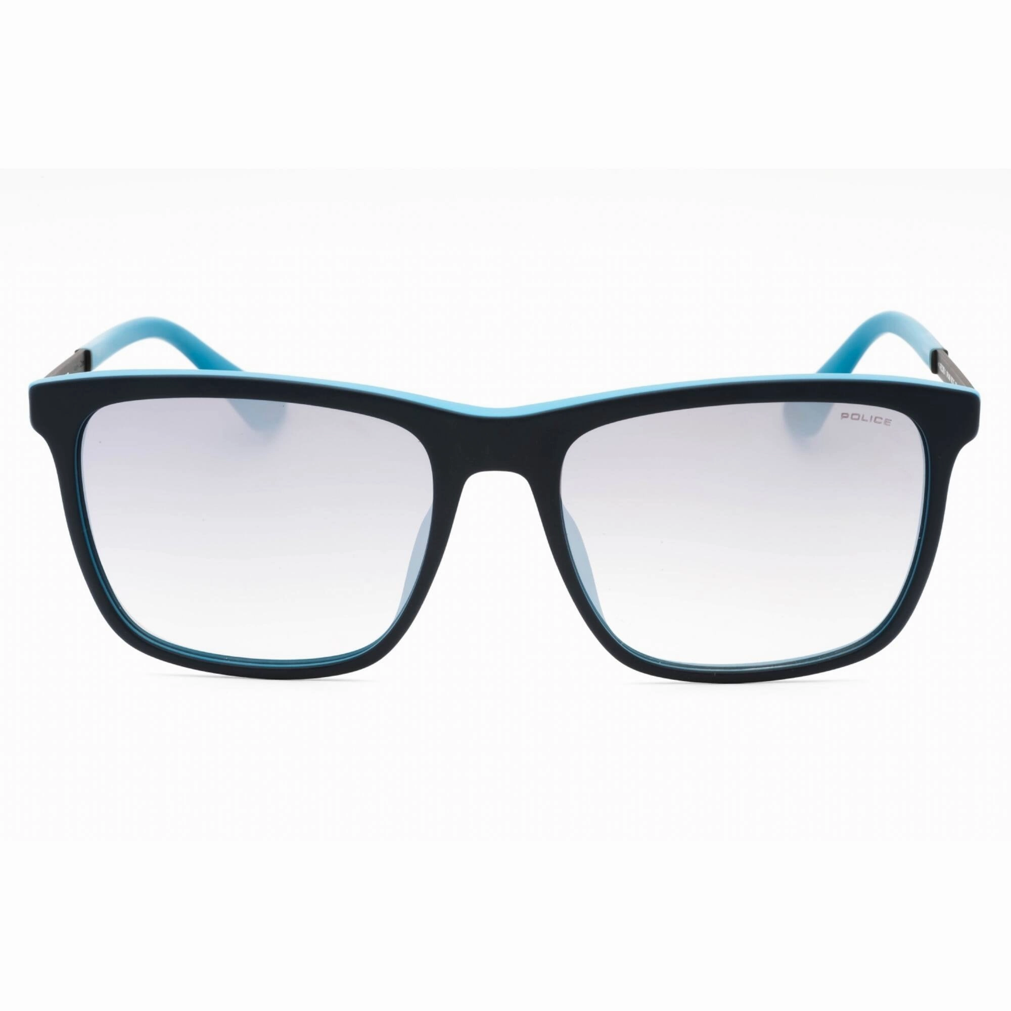 Police Men's Sunglasses - Blue Turquoise Acetate Square Full Rim Frame | SPLA56 WTRX
