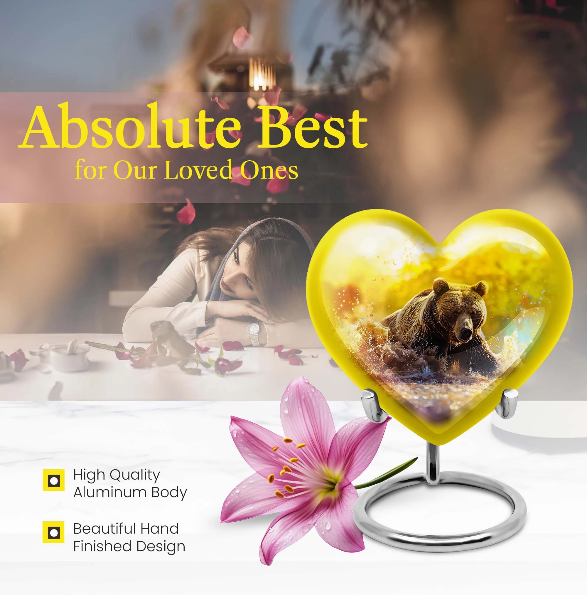 Resiliant Love Bear Cremation Dad Urn - An Affordable, Memorial Tribute