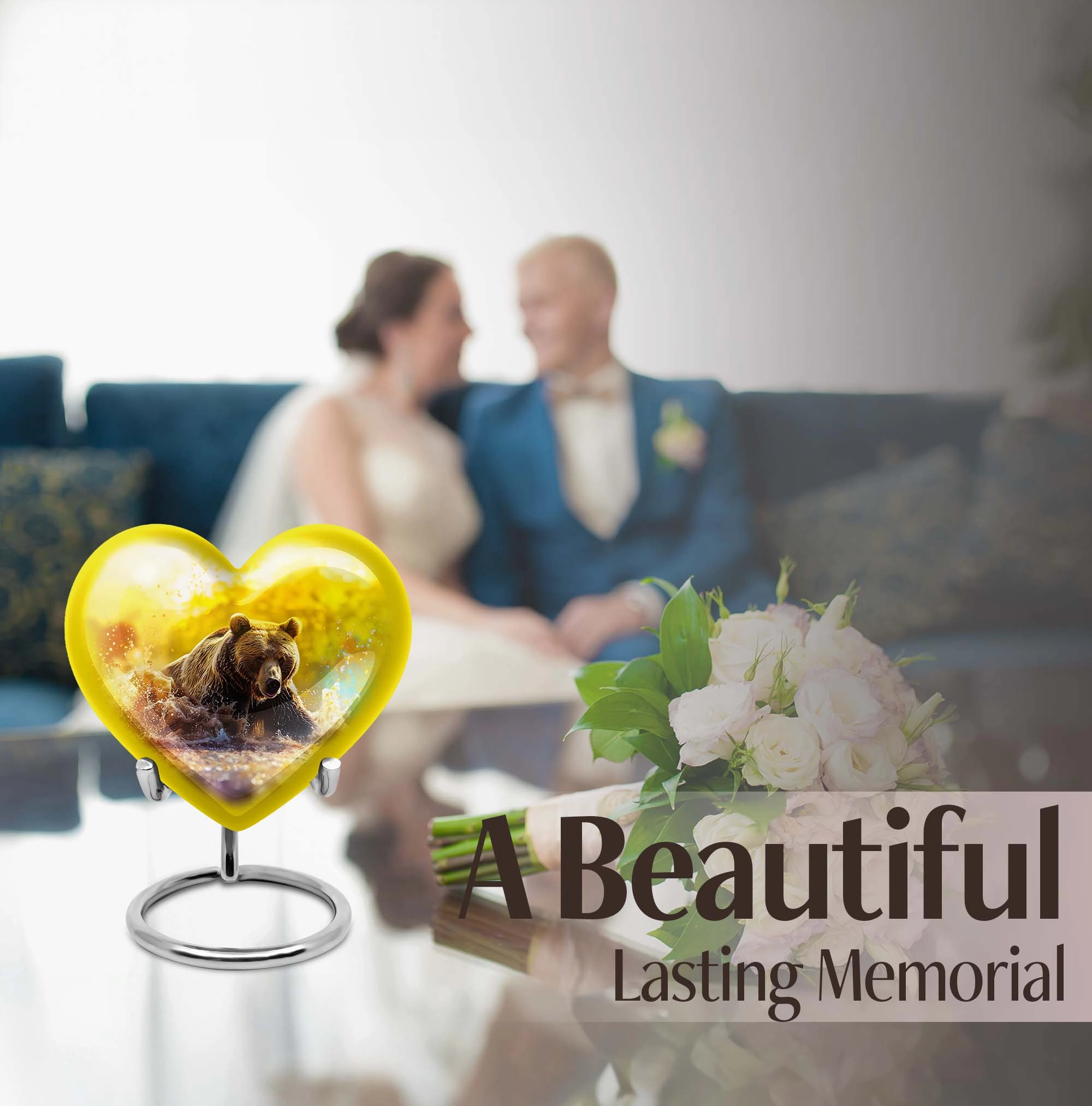 Resiliant Love Bear Cremation Dad Urn - An Affordable, Memorial Tribute