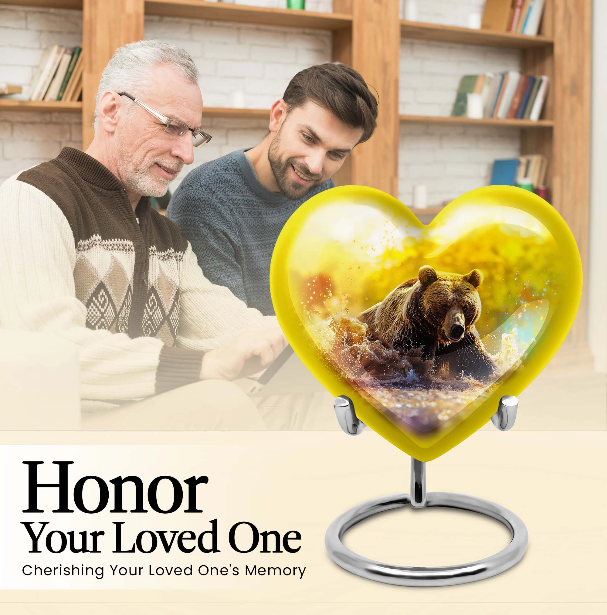 Resiliant Love Bear Cremation Dad Urn - An Affordable, Memorial Tribute