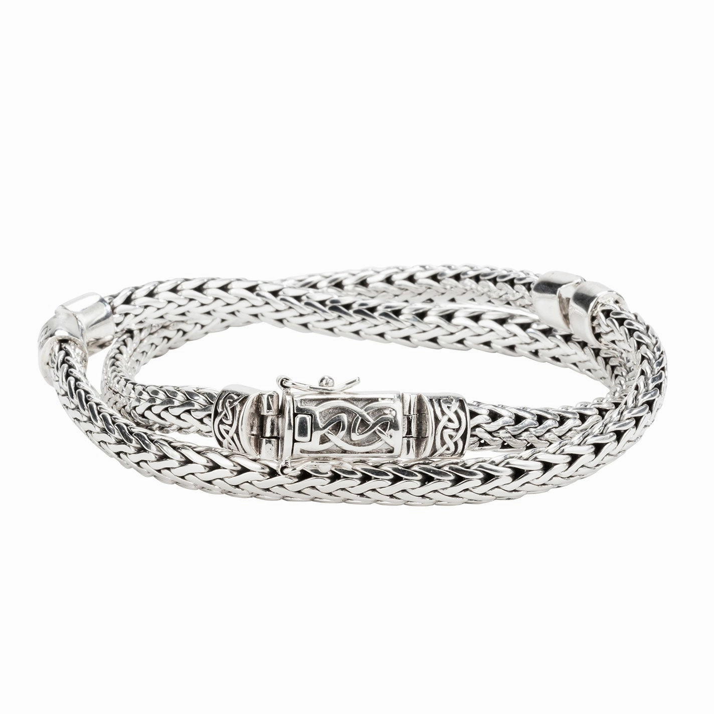 Silver Celtic Dragon Weave Hinged Chain