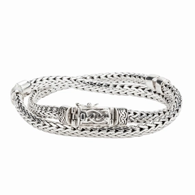 Silver Celtic Dragon Weave Hinged Chain