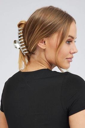 Silver Classic Hair Claw Clip