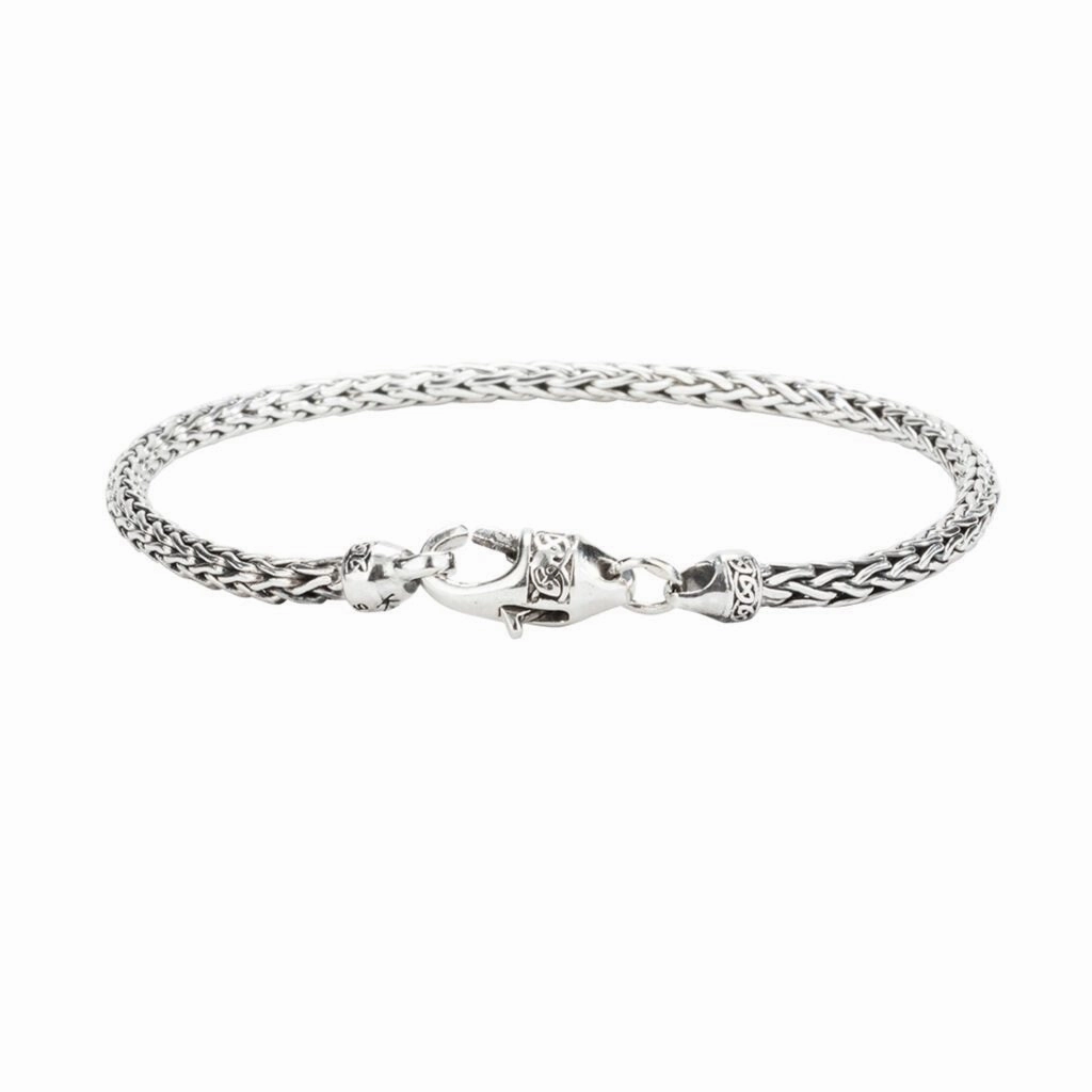 Silver Dragon Weave Round Celtic Bracelet