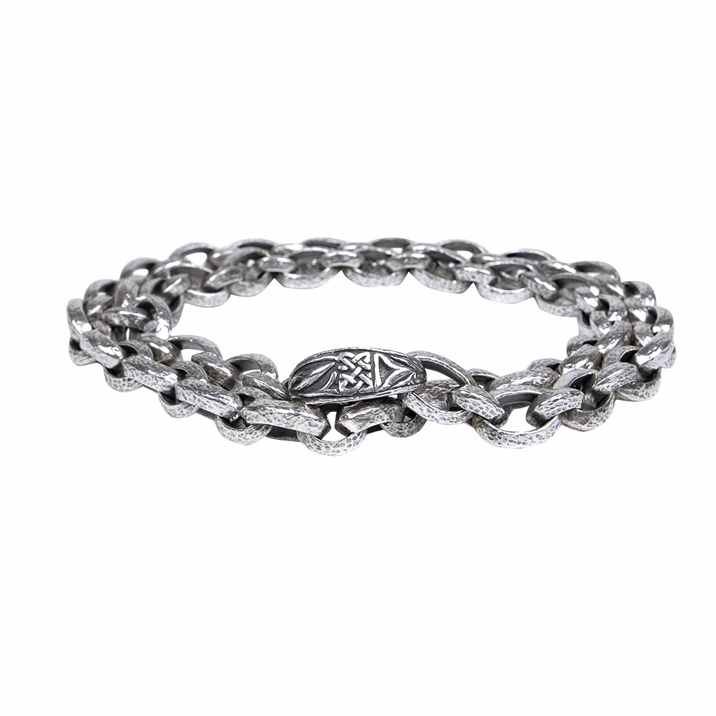 Silver Medium Oval and Small Hammered Oval Link Chain