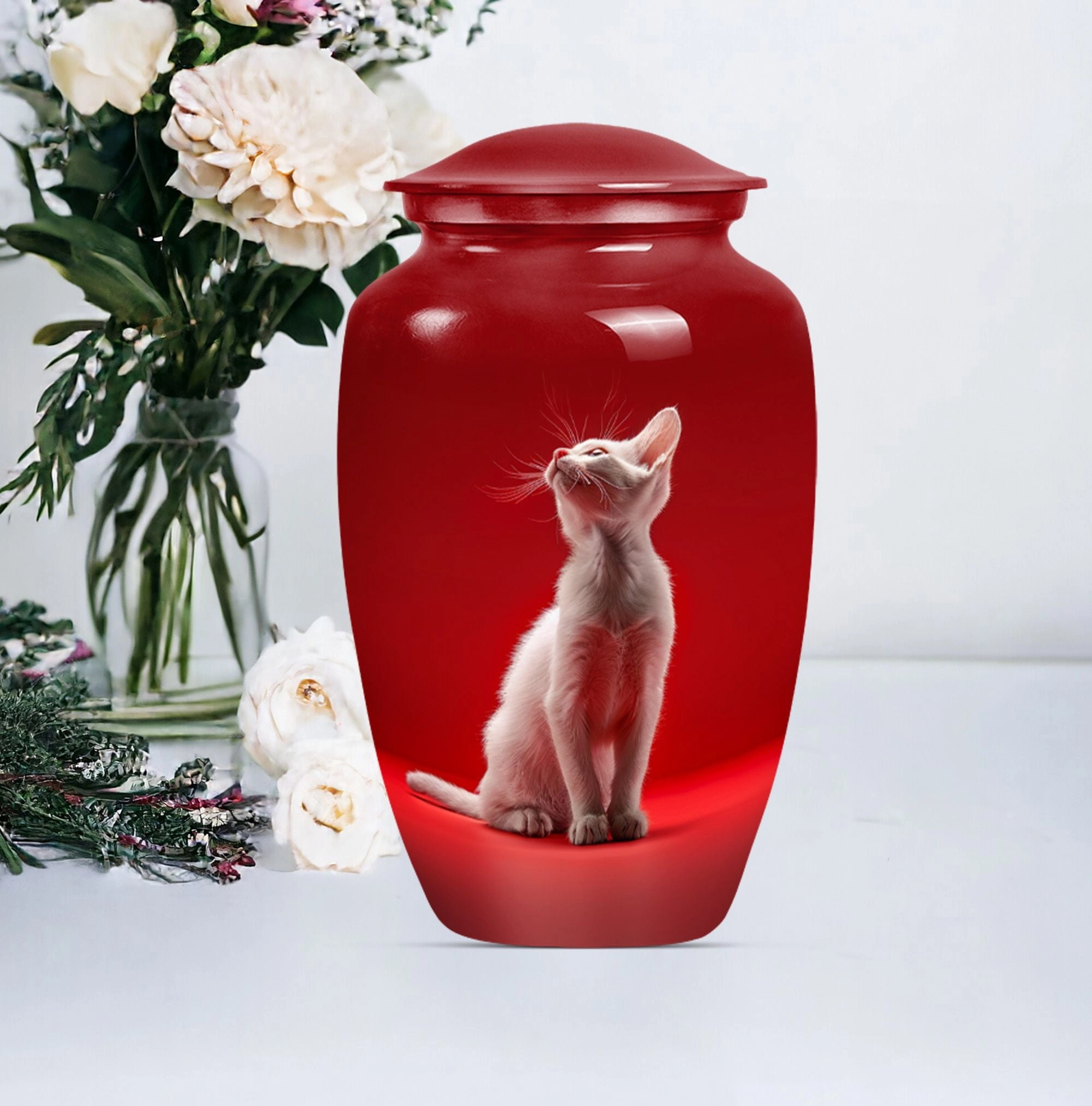Sophisticated Cat Cremation Urn for Human Ash Remembrance