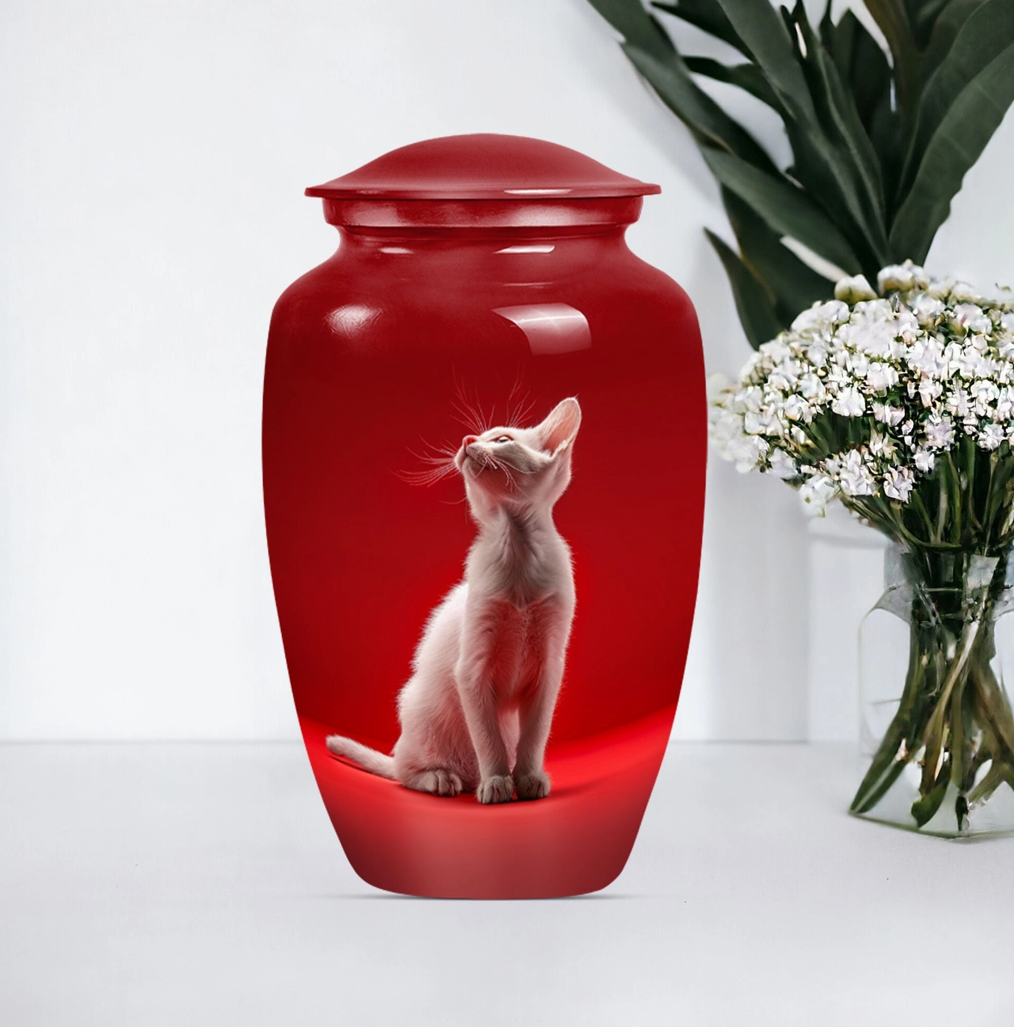 Sophisticated Cat Cremation Urn for Human Ash Remembrance