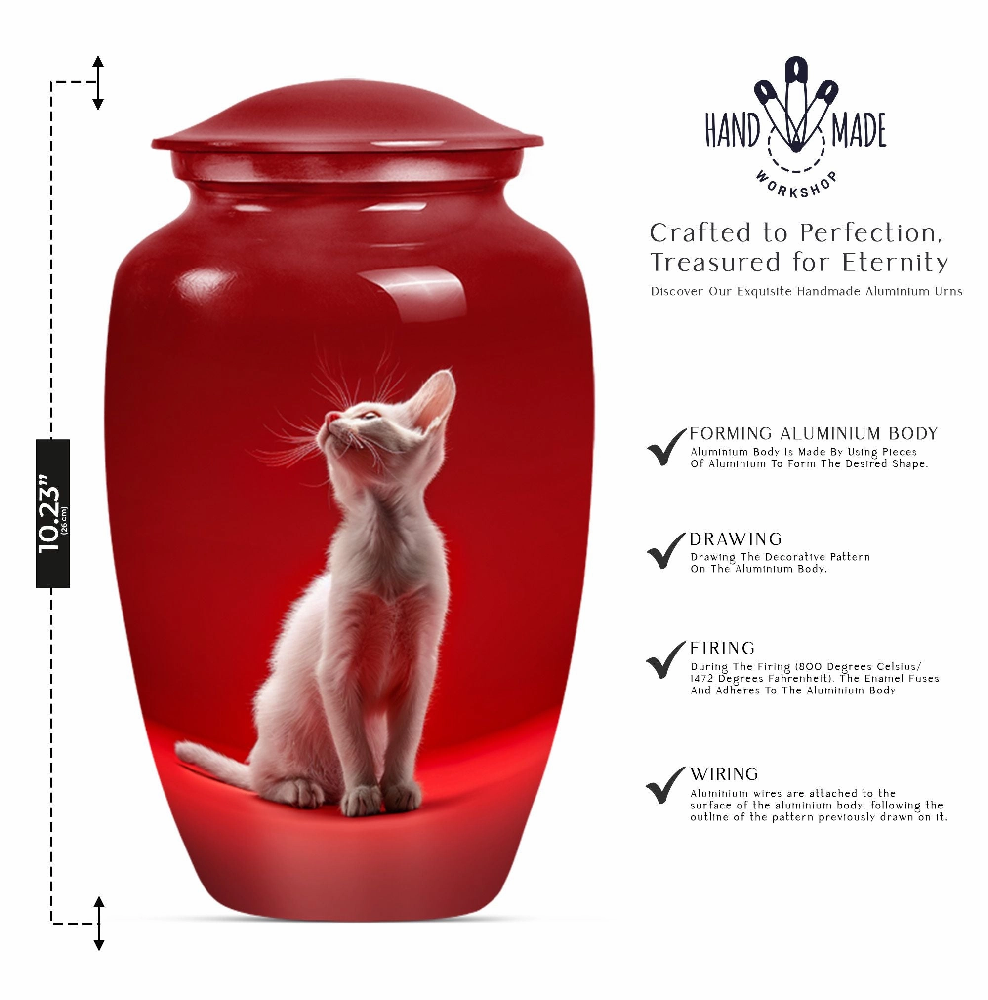 Sophisticated Cat Cremation Urn for Human Ash Remembrance