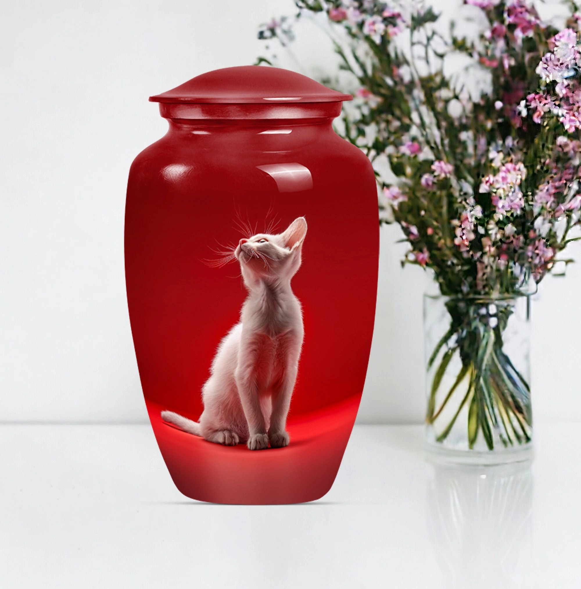 Sophisticated Cat Cremation Urn for Human Ash Remembrance