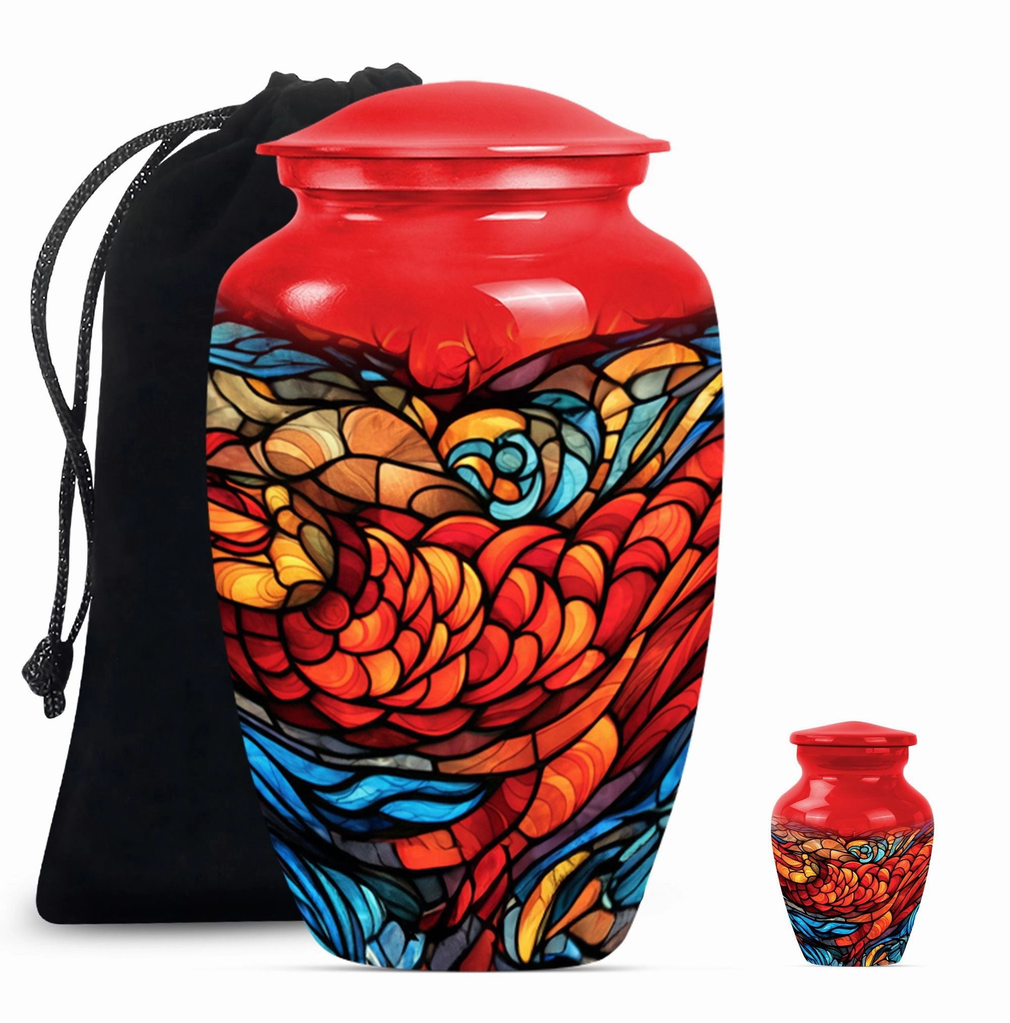 Stained Glass Funeral Urn for the Deceased Ladies