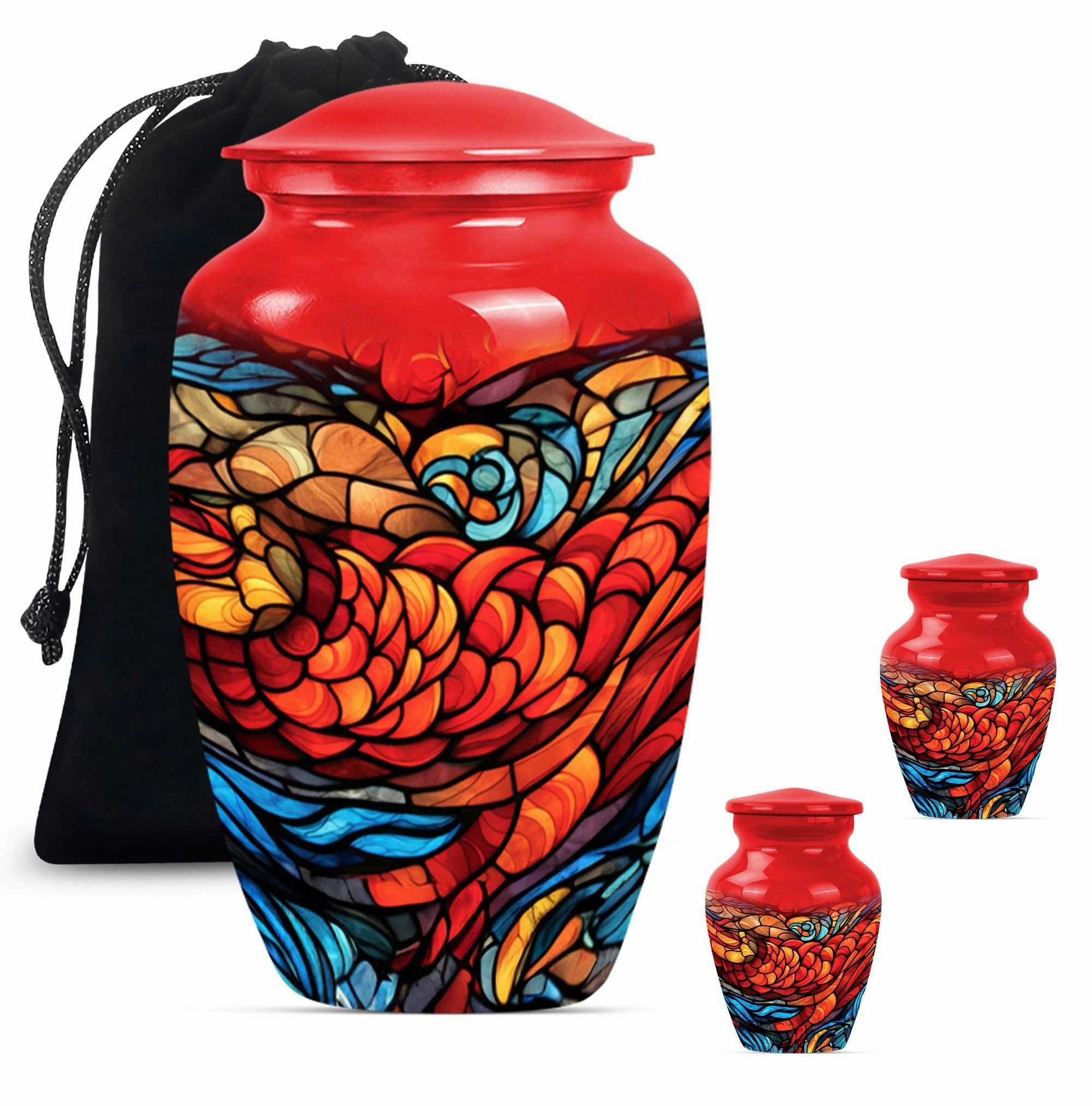 Stained Glass Funeral Urn for the Deceased Ladies