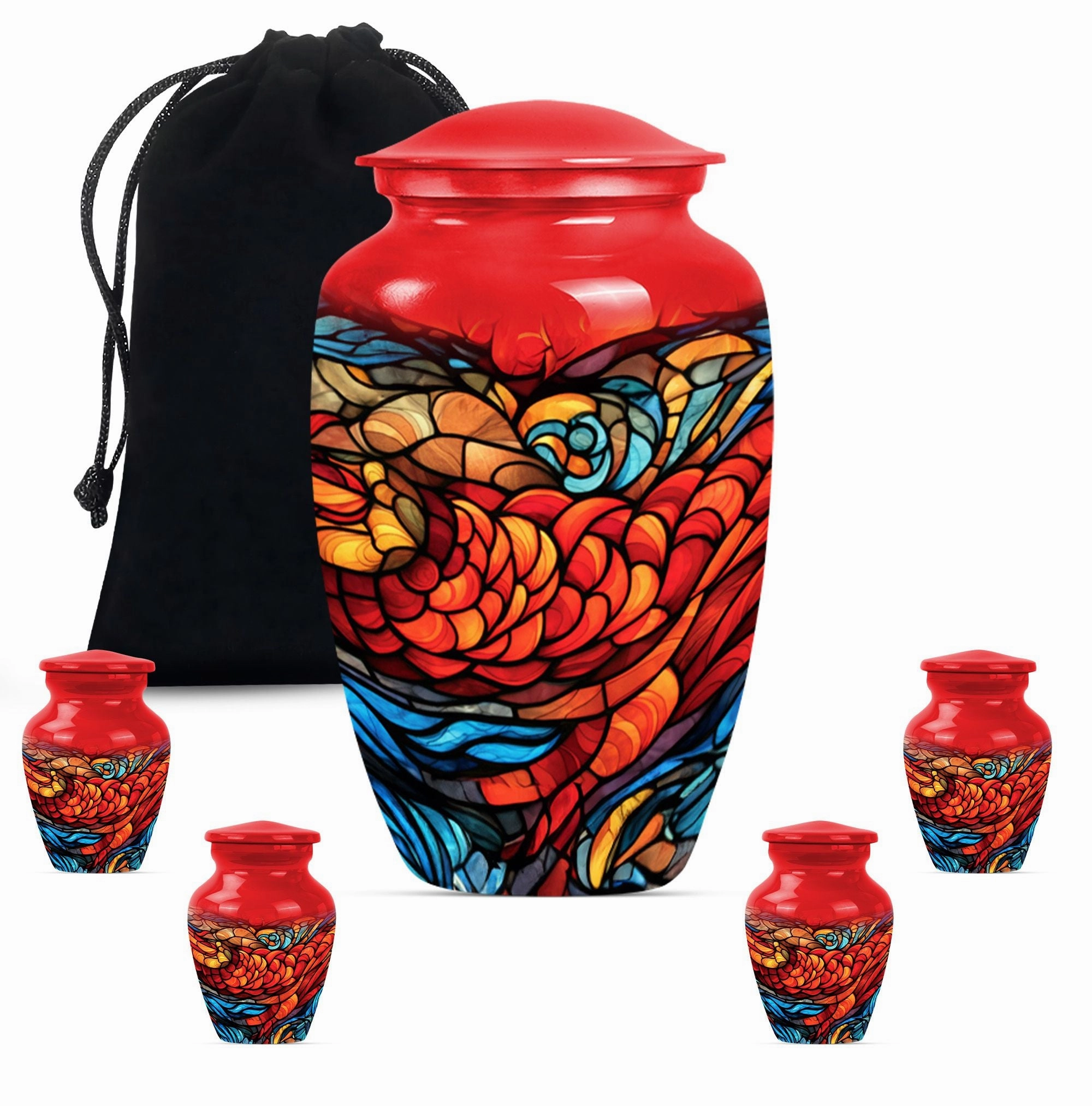 Stained Glass Funeral Urn for the Deceased Ladies