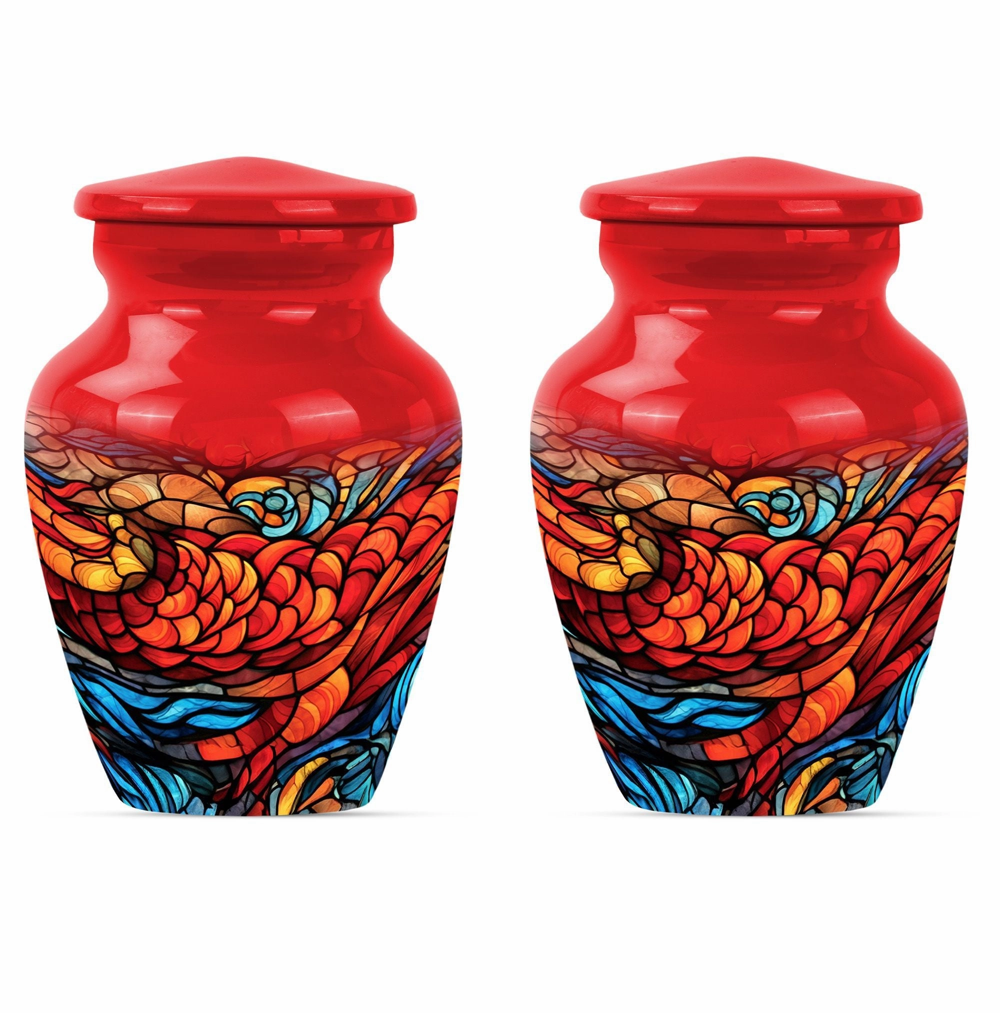 Stained Glass Funeral Urn for the Deceased Ladies